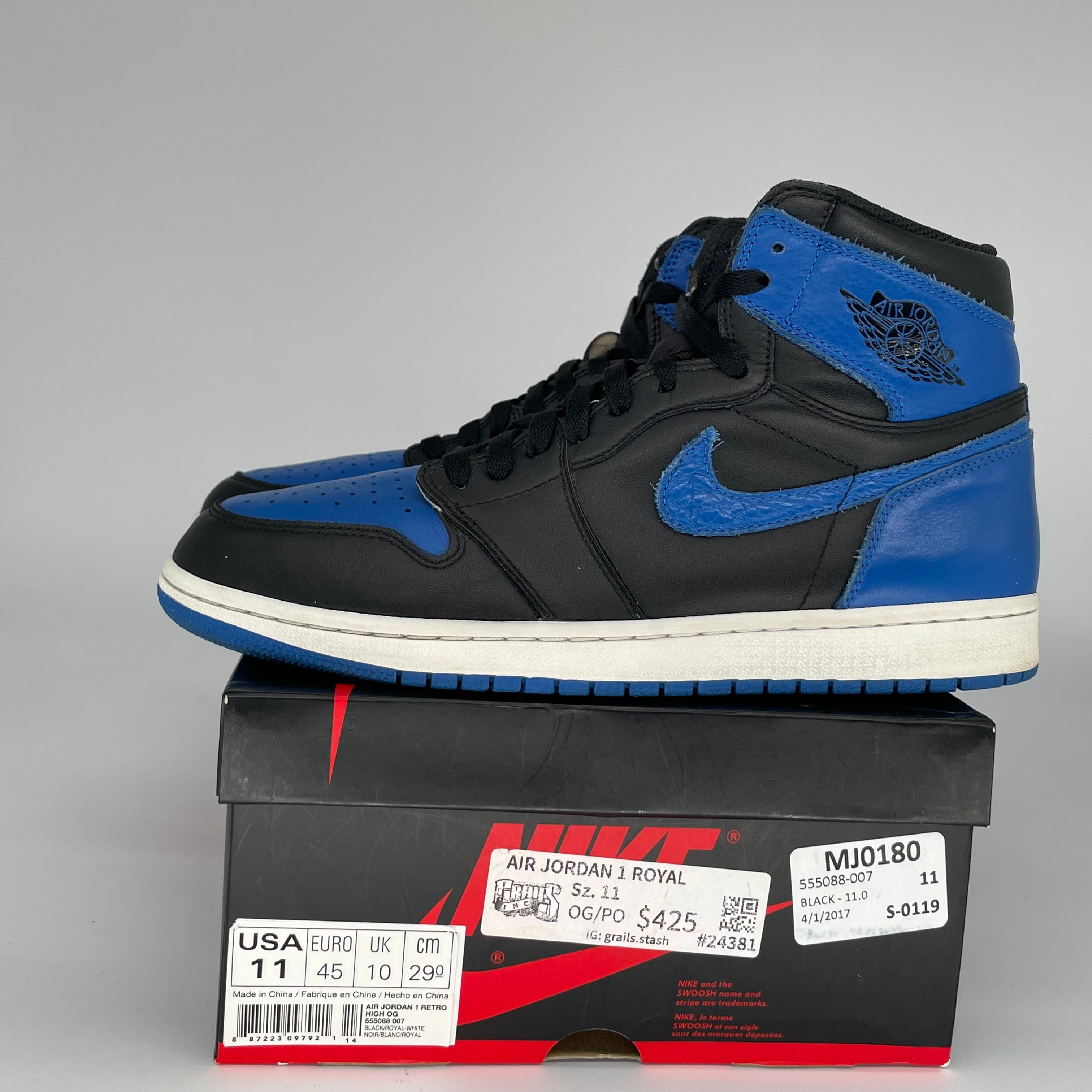 AIR JORDAN 1 ROYAL SIZE 11 555088-007