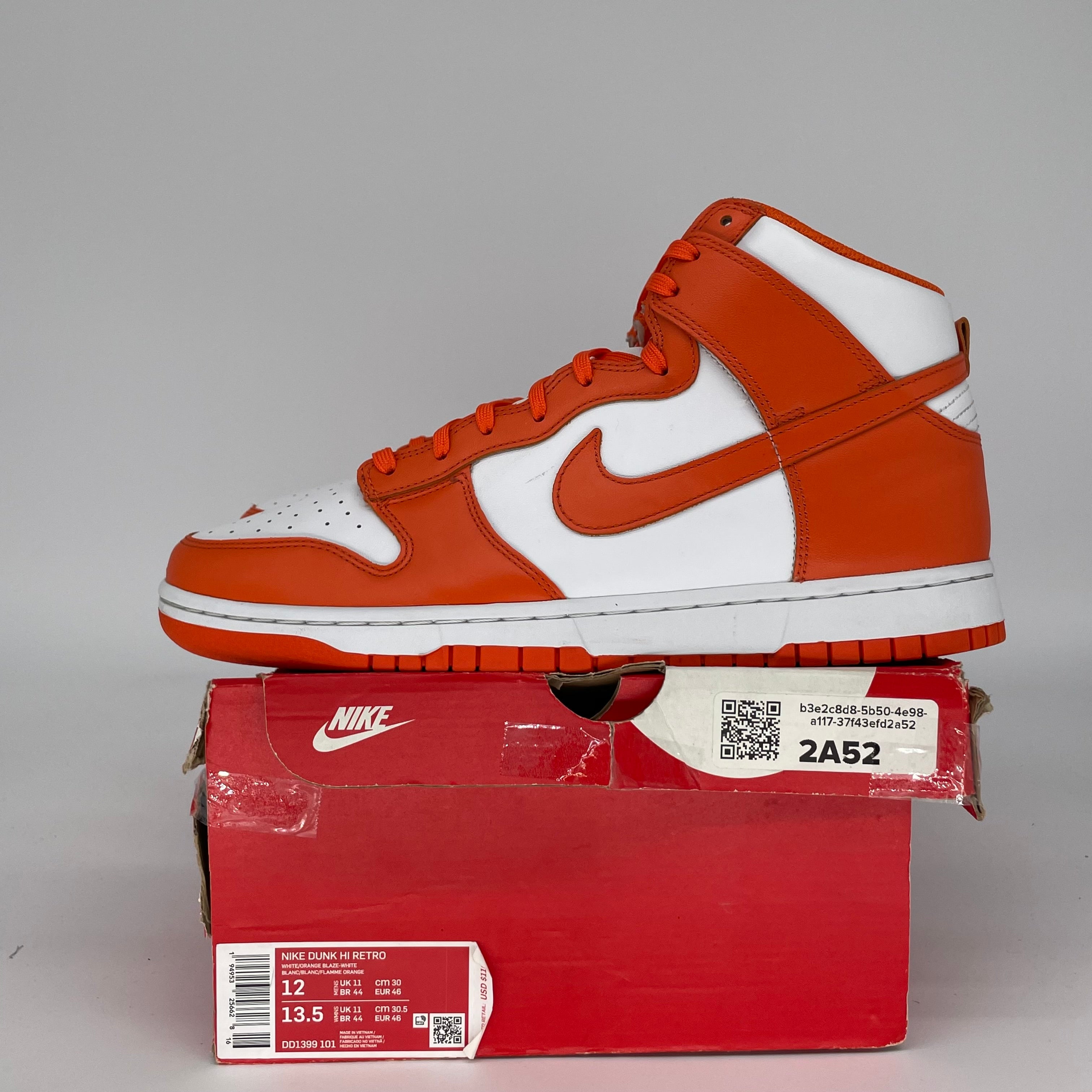 NIKE DUNK HIGH SYRACUSE SIZE 12 DD1399-101