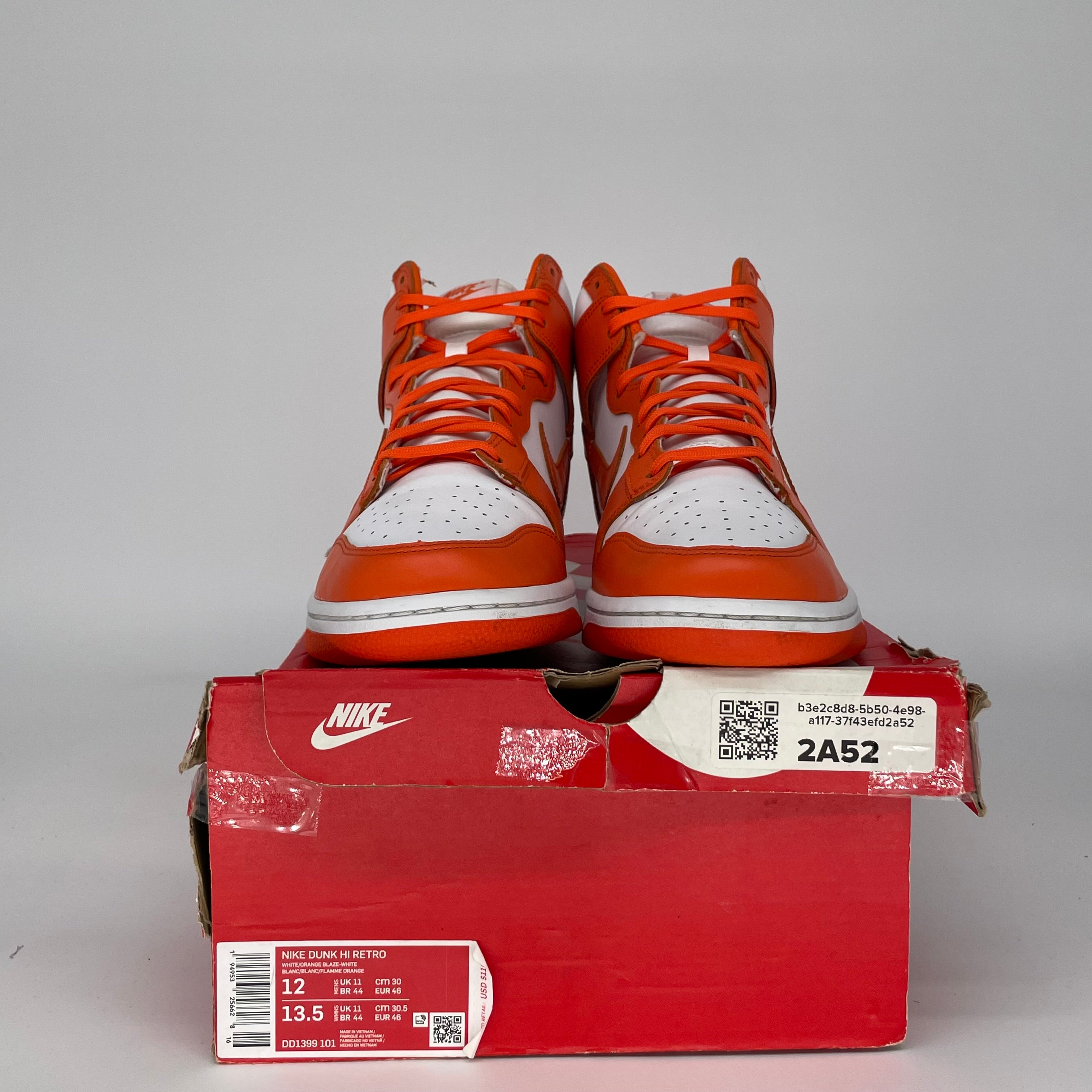 NIKE DUNK HIGH SYRACUSE SIZE 12 DD1399-101