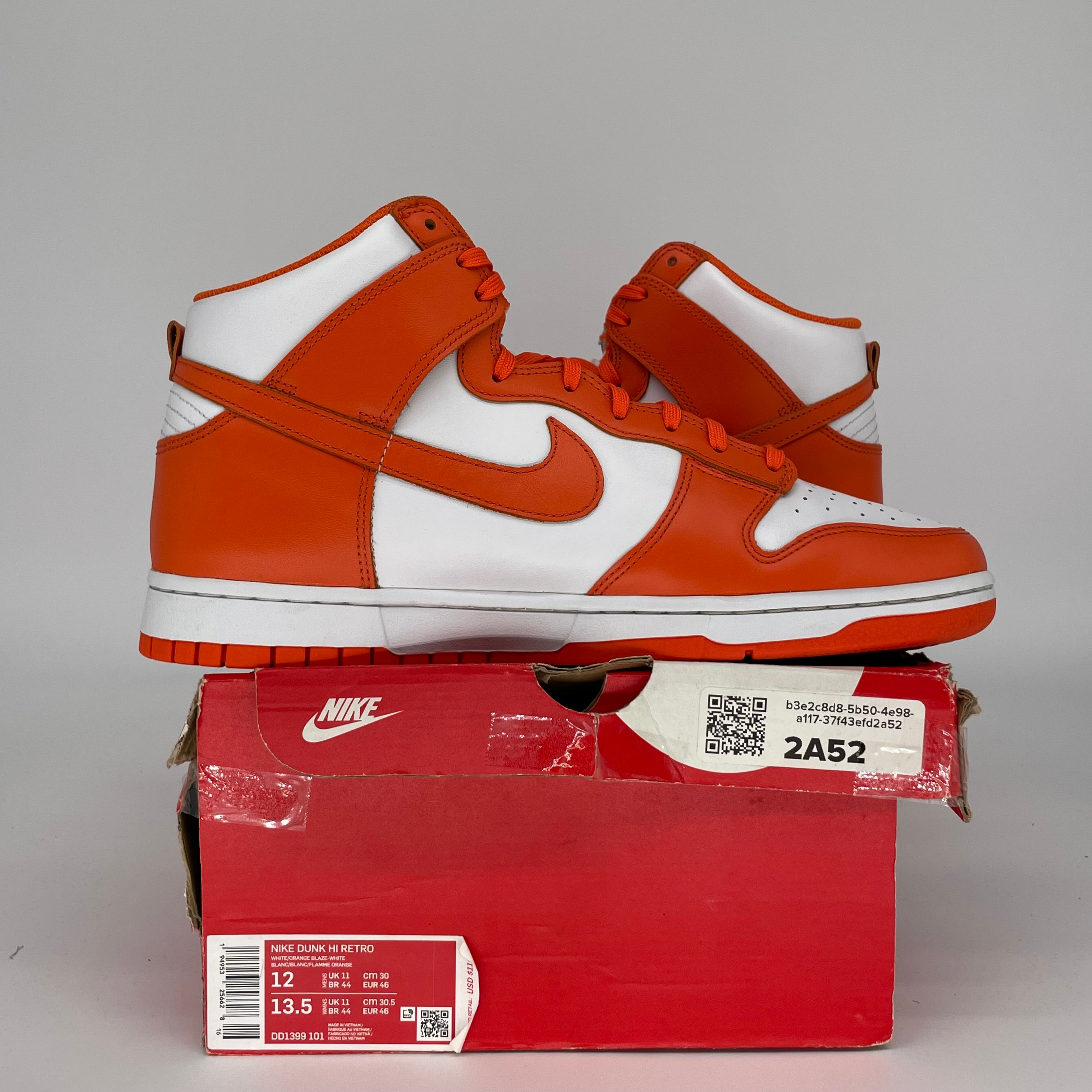 NIKE DUNK HIGH SYRACUSE SIZE 12 DD1399-101