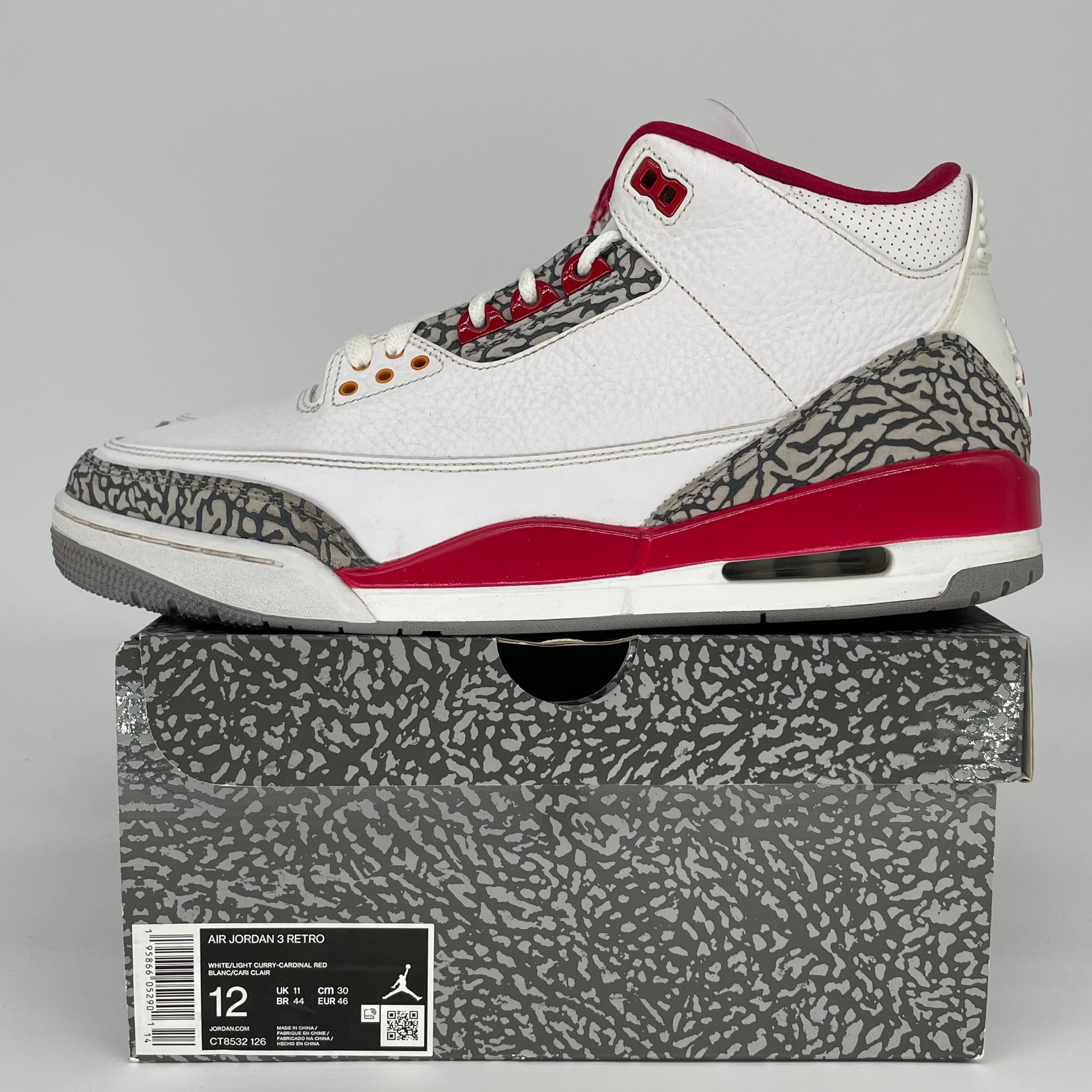 AIR JORDAN 3 CARDINAL SIZE 12 CT8532-126