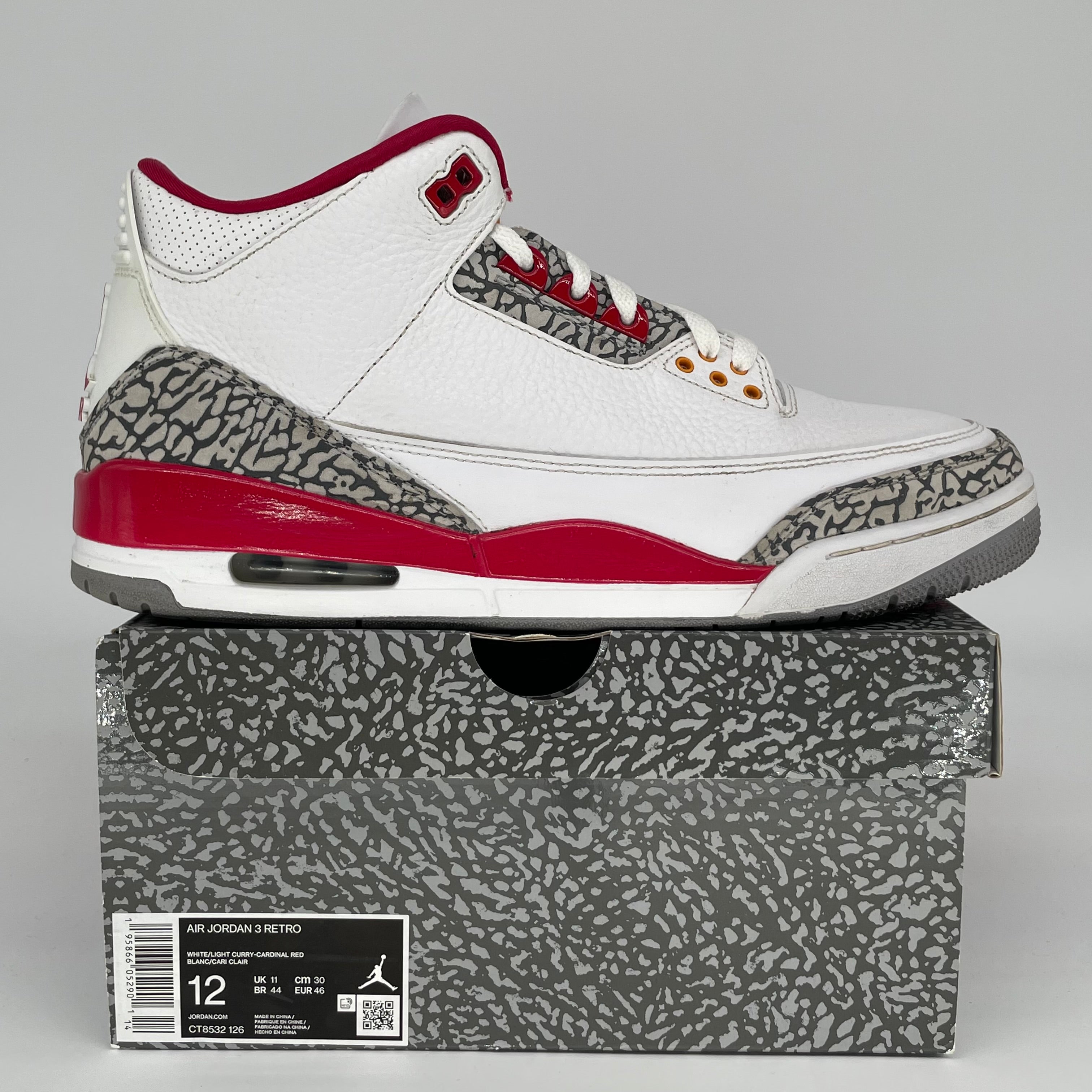 AIR JORDAN 3 CARDINAL SIZE 12 CT8532-126