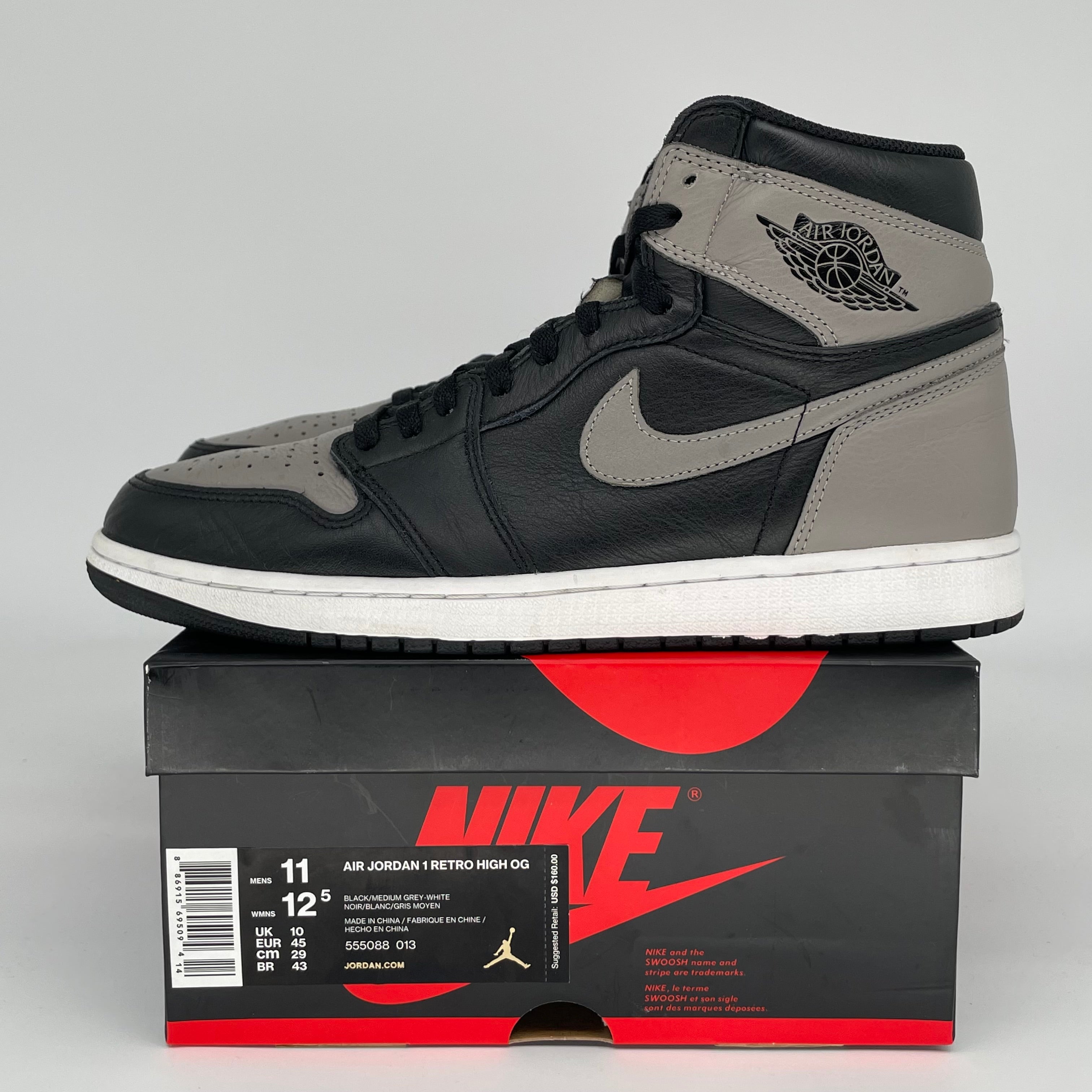 AIR JORDAN 1 SHADOW SIZE 11 555088-013