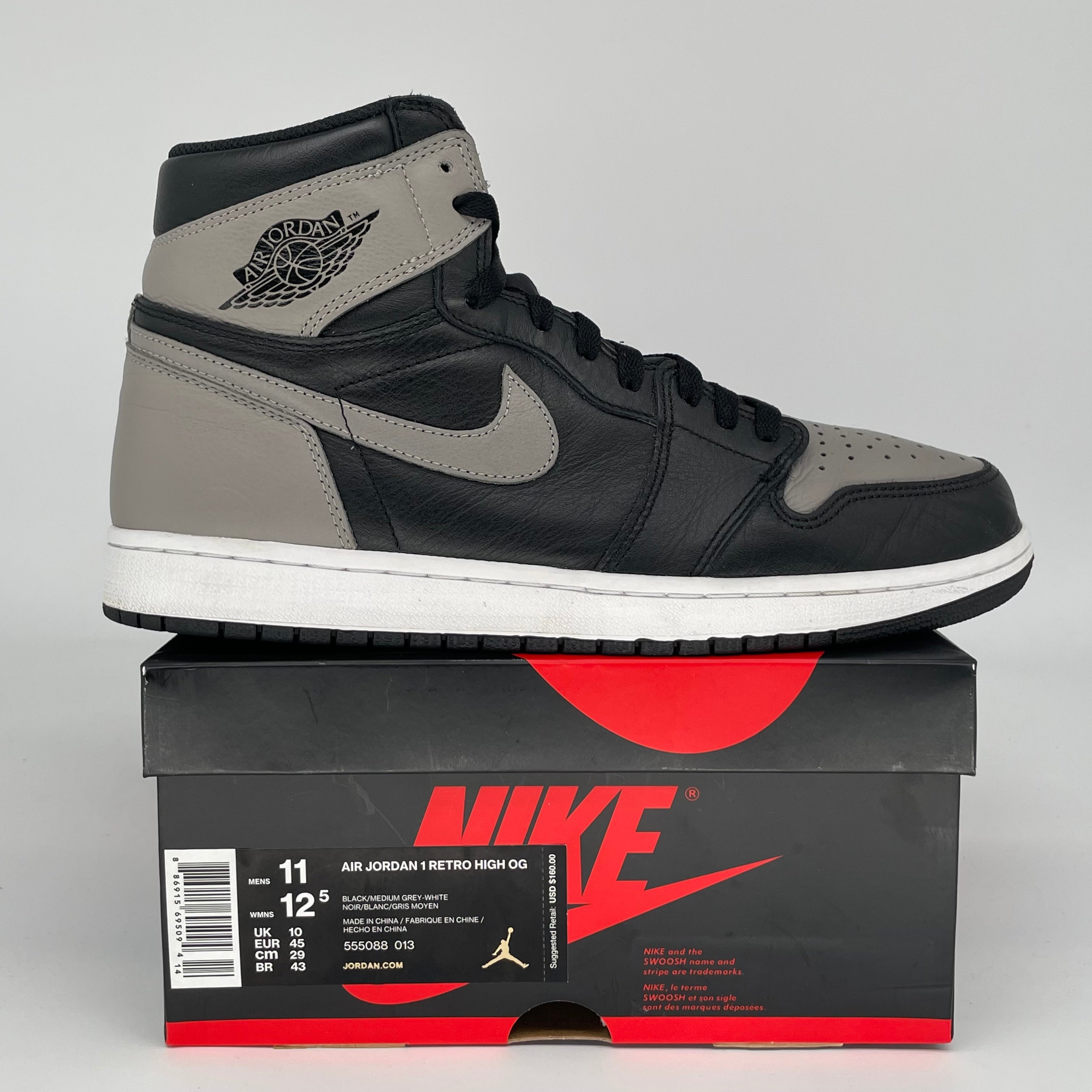 AIR JORDAN 1 SHADOW SIZE 11 555088-013