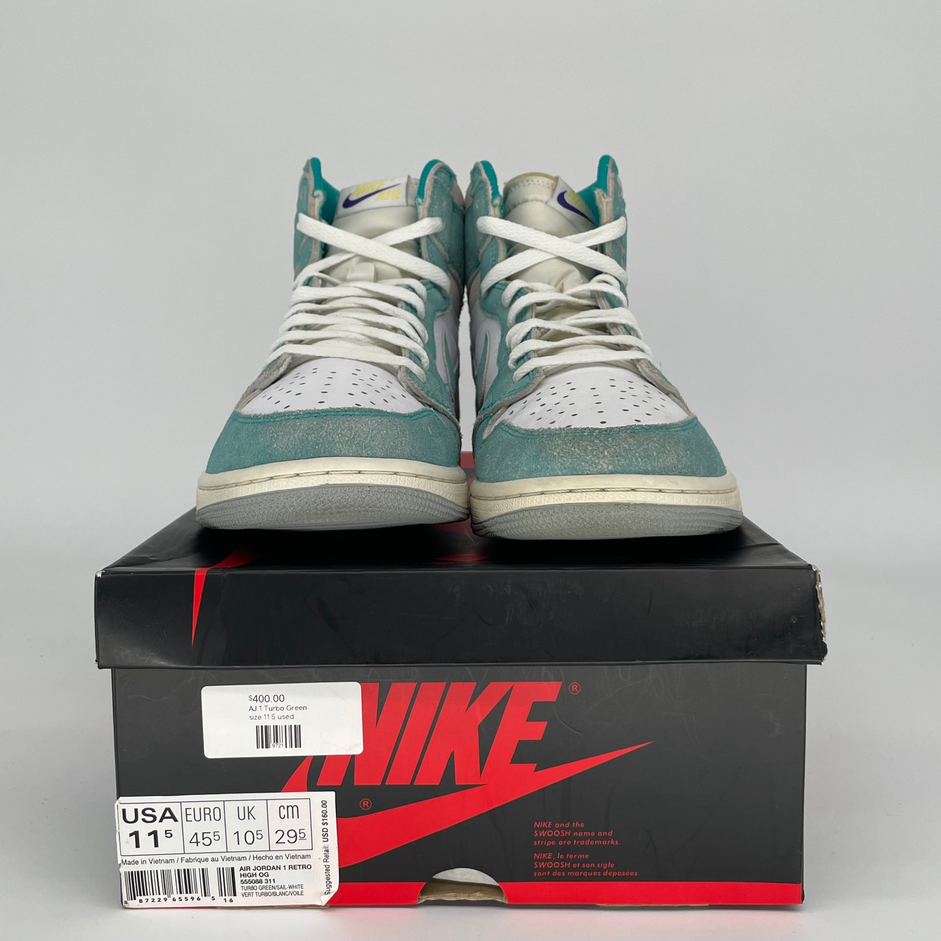 AIR JORDAN 1 TURBO GREEN SIZE 11.5 555088-311