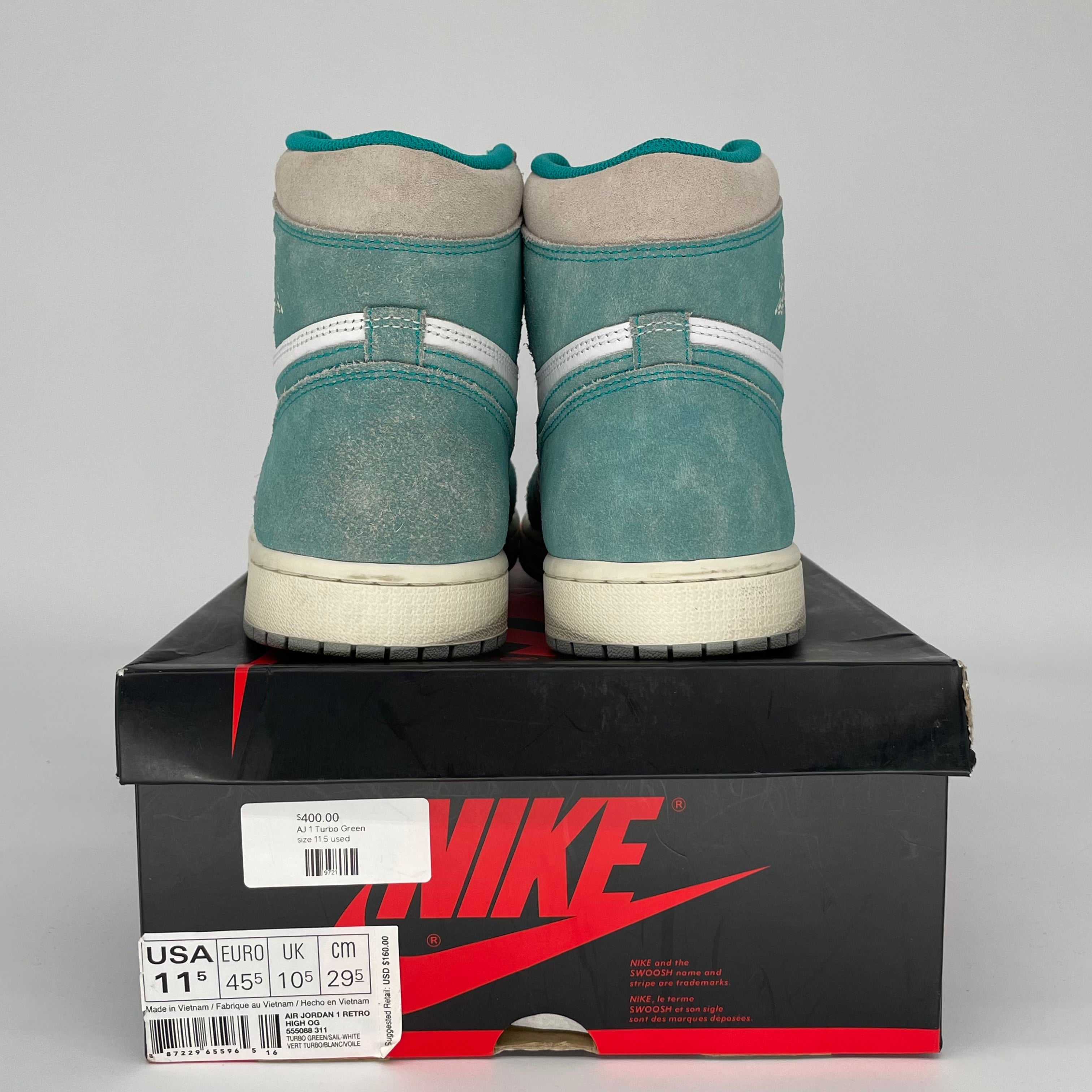 AIR JORDAN 1 TURBO GREEN SIZE 11.5 555088-311