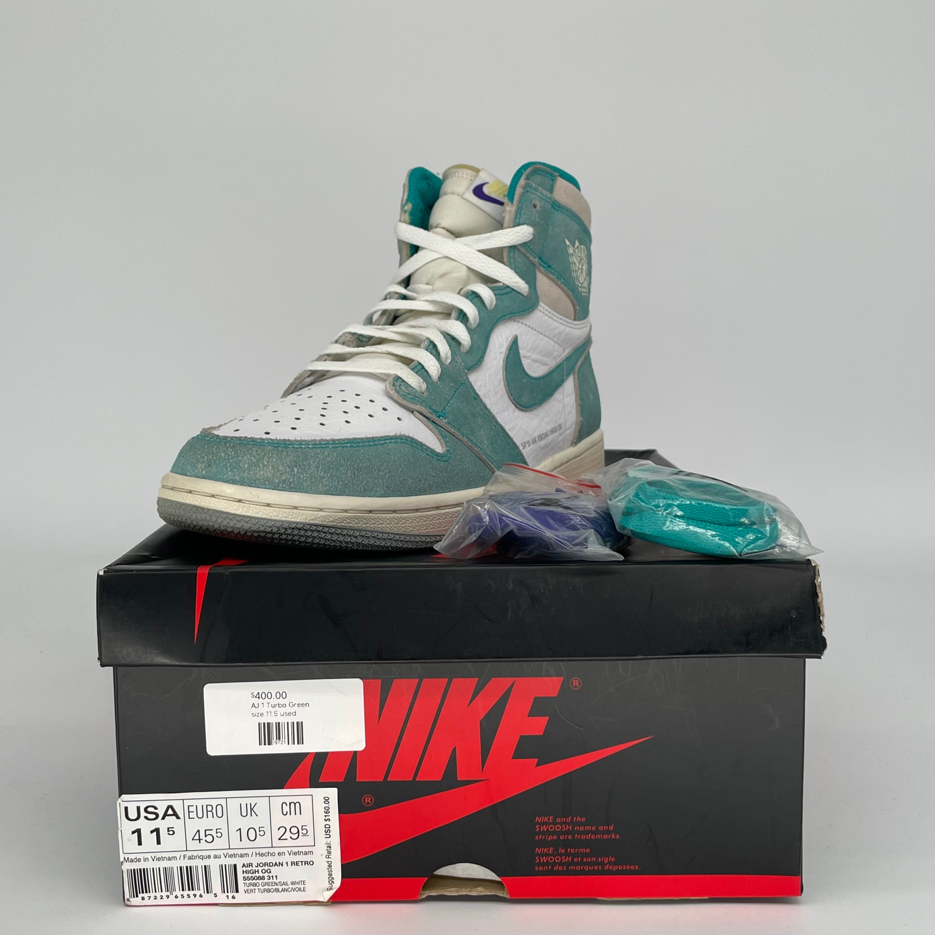 AIR JORDAN 1 TURBO GREEN SIZE 11.5 555088-311