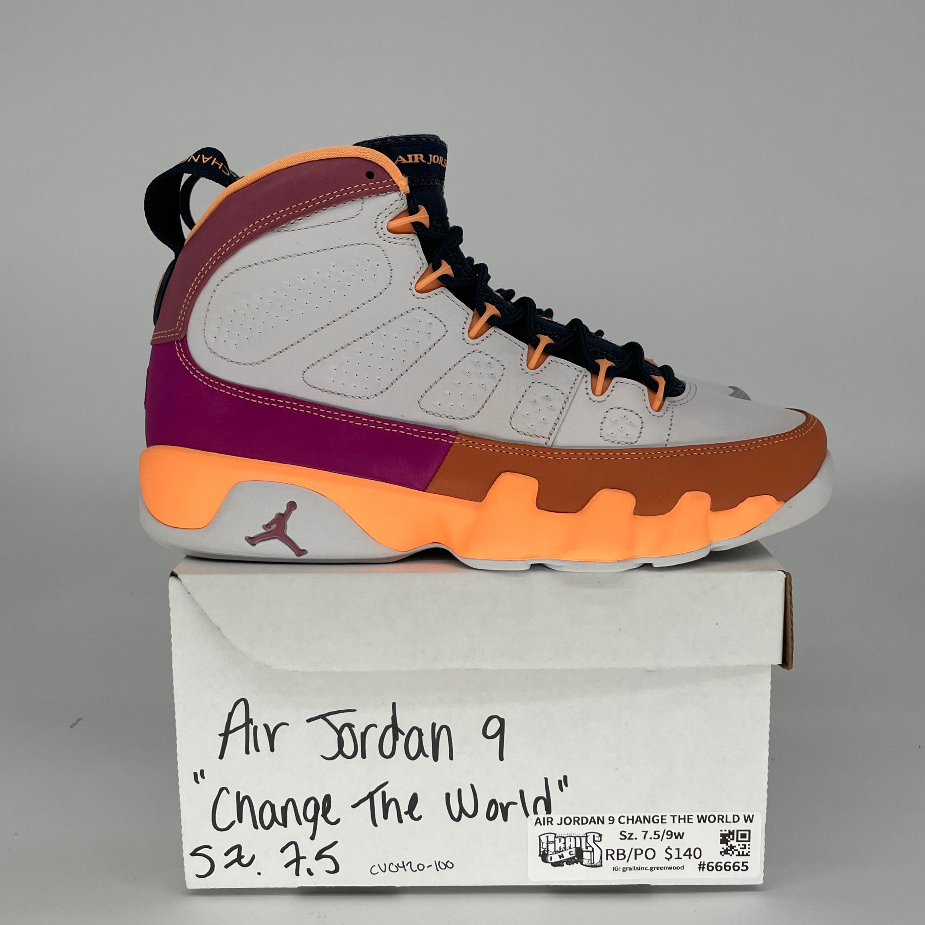 AIR JORDAN 9 CHANGE THE WORLD SIZE 7.5/9W CV0420-100