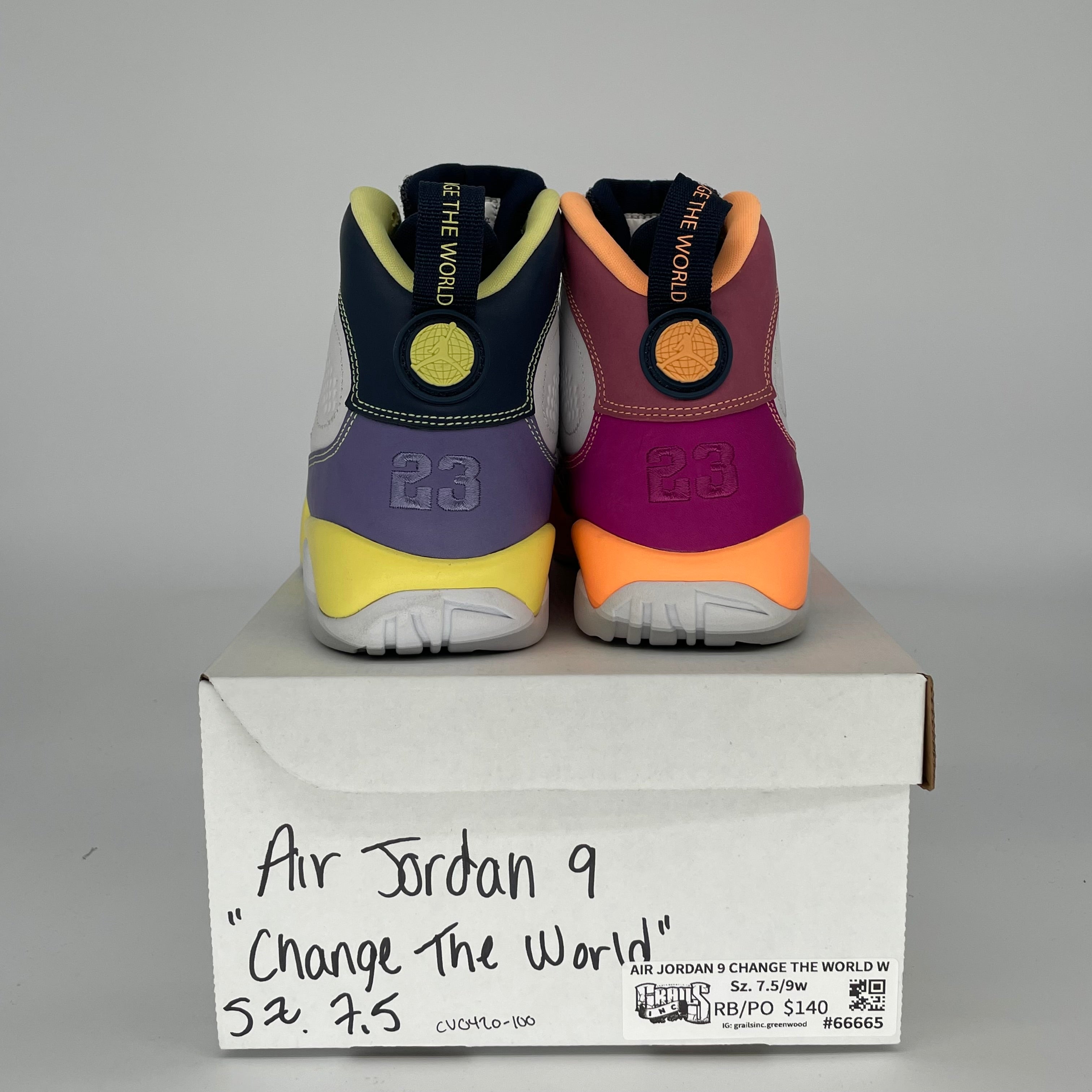 AIR JORDAN 9 CHANGE THE WORLD SIZE 7.5/9W CV0420-100