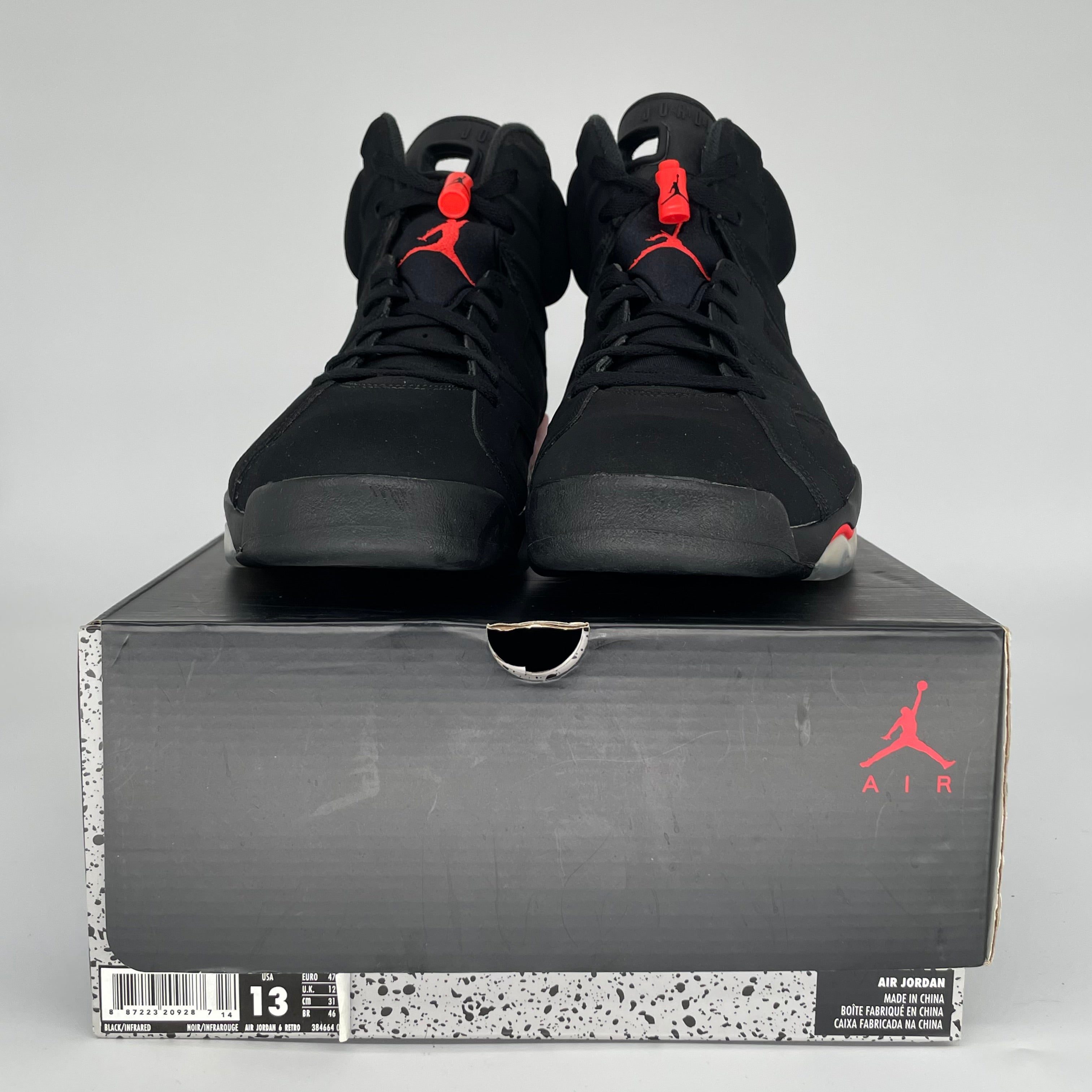 AIR JORDAN 6 BLACK INFRARED SIZE 13 384664-060