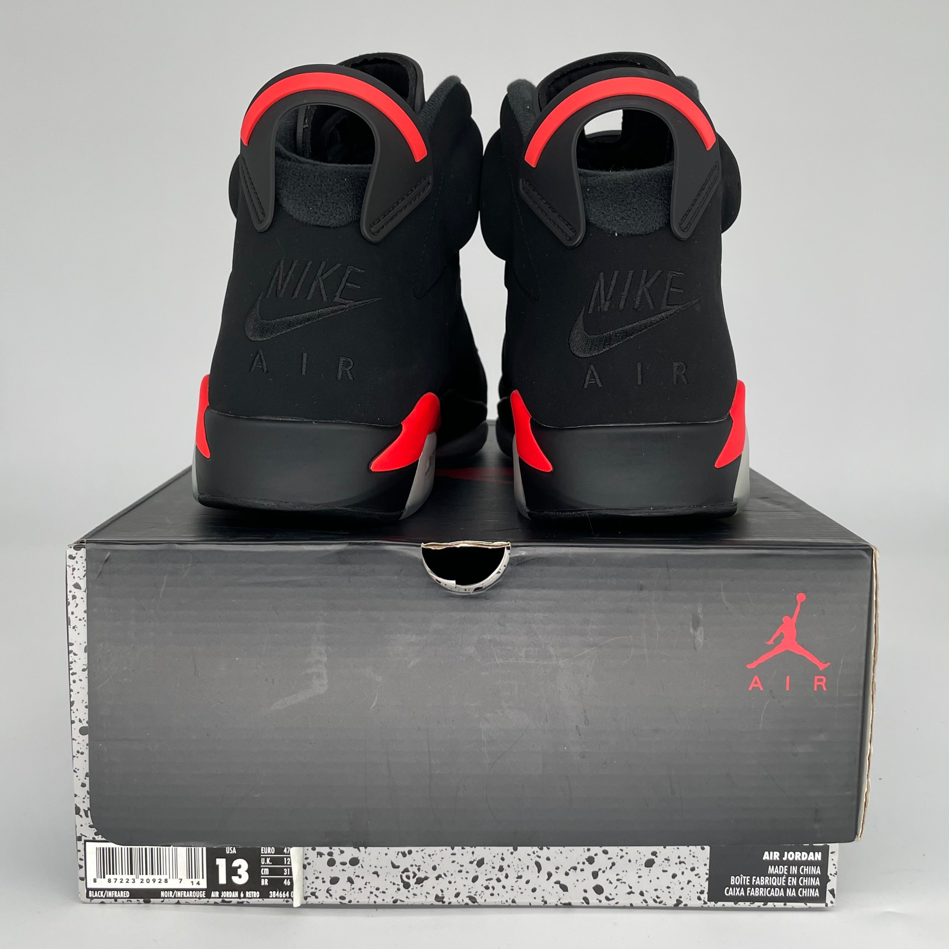 AIR JORDAN 6 BLACK INFRARED SIZE 13 384664-060