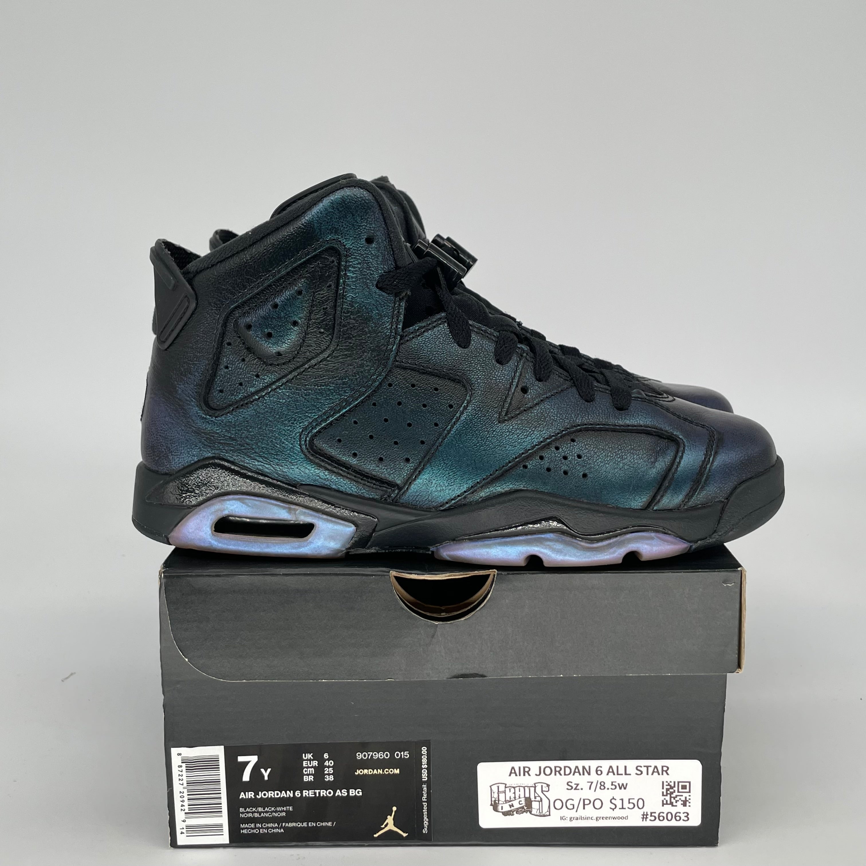 AIR JORDAN 6 ALL STAR CHAMELON SIZE 7Y 907960-015