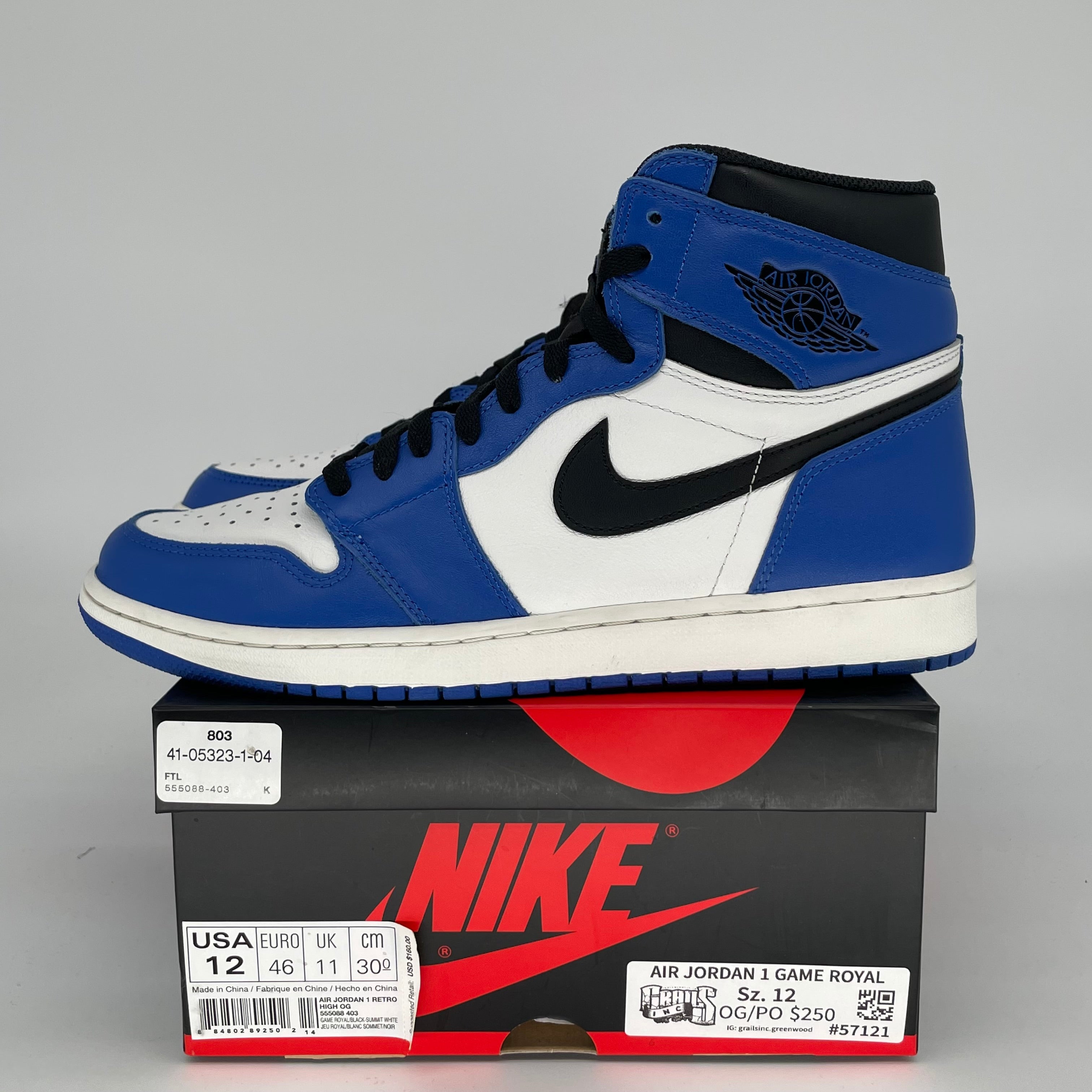 AIR JORDAN 1 GAME ROYAL SIZE 12 555088-403