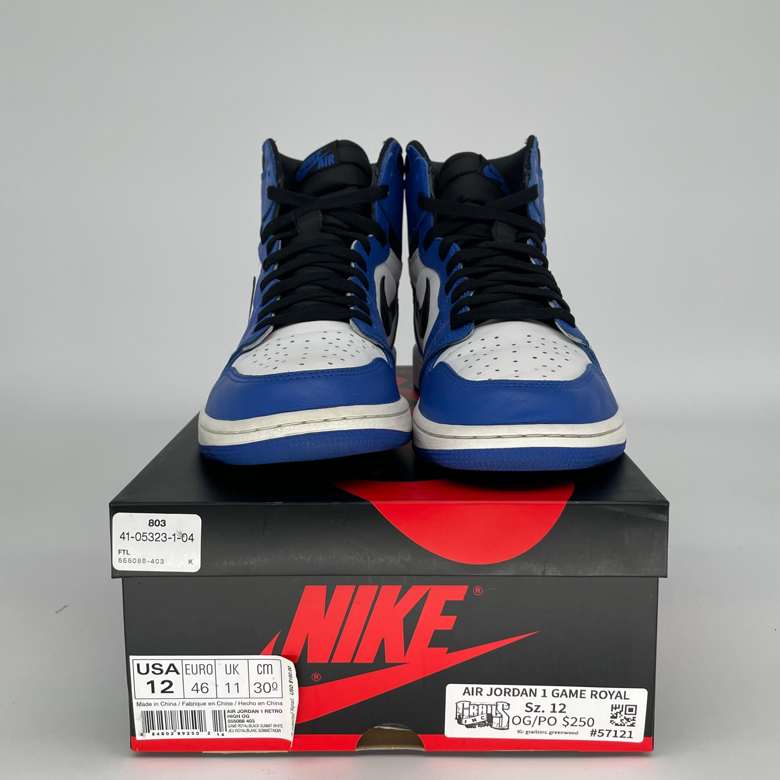 AIR JORDAN 1 GAME ROYAL SIZE 12 555088-403