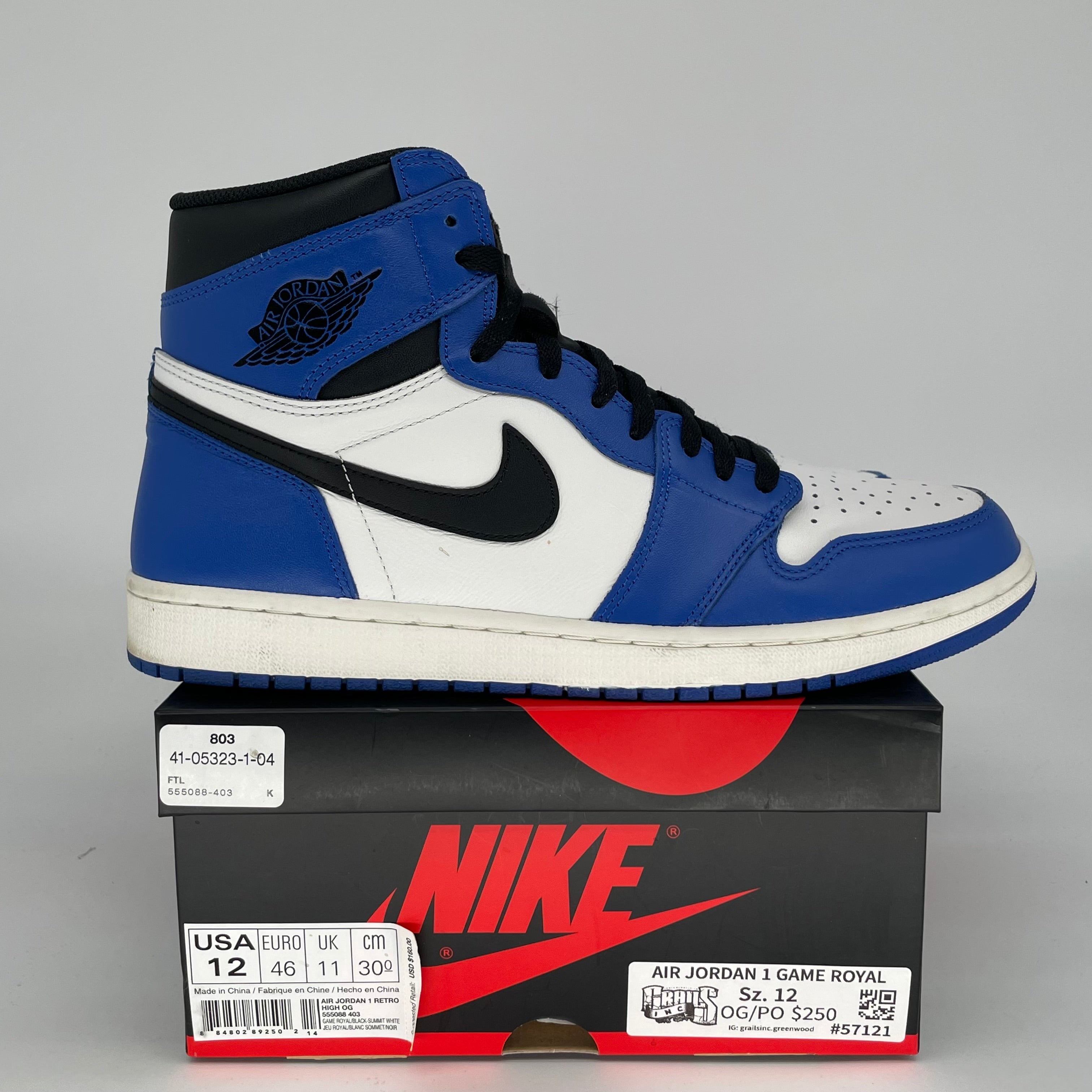 AIR JORDAN 1 GAME ROYAL SIZE 12 555088-403