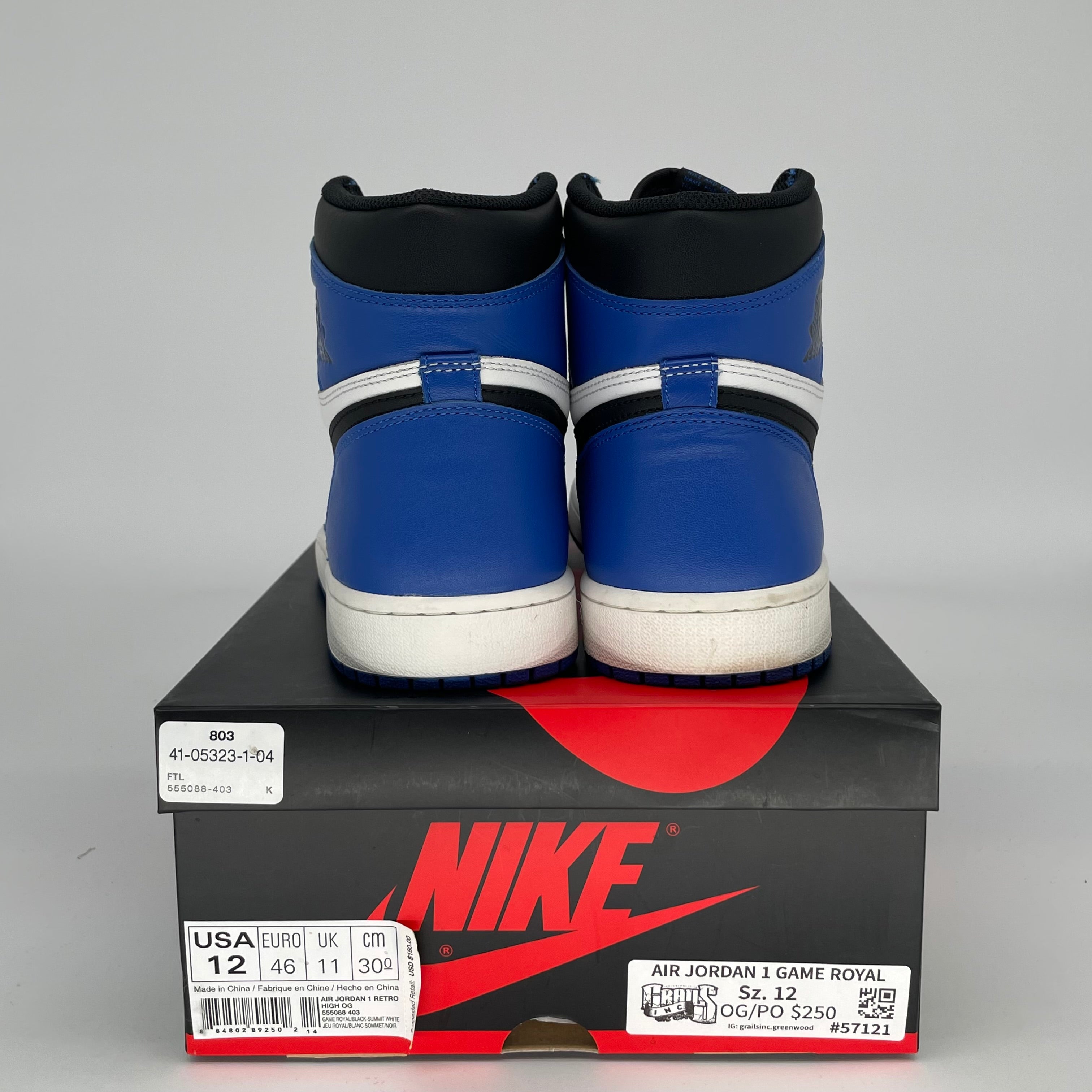 AIR JORDAN 1 GAME ROYAL SIZE 12 555088-403