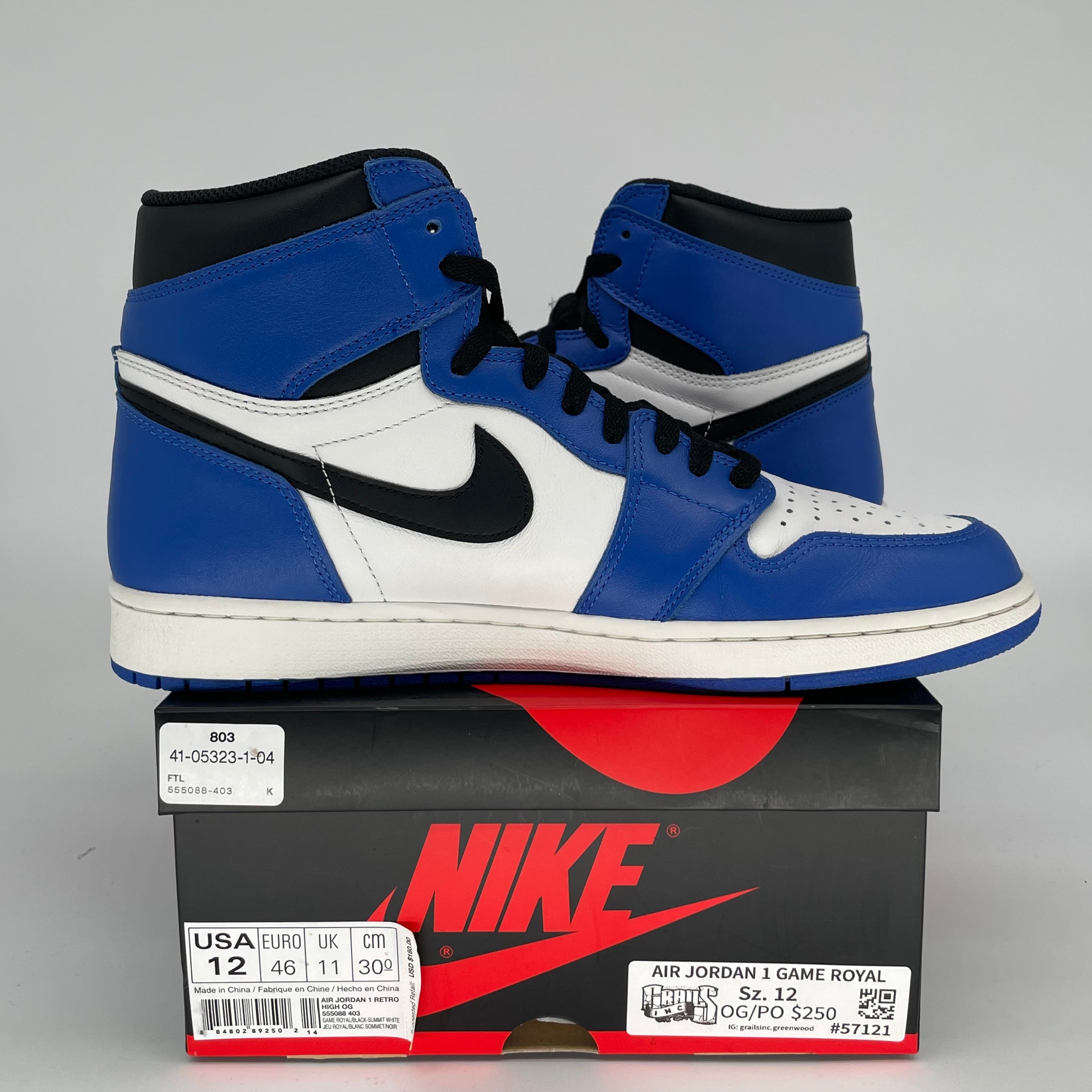 AIR JORDAN 1 GAME ROYAL SIZE 12 555088-403