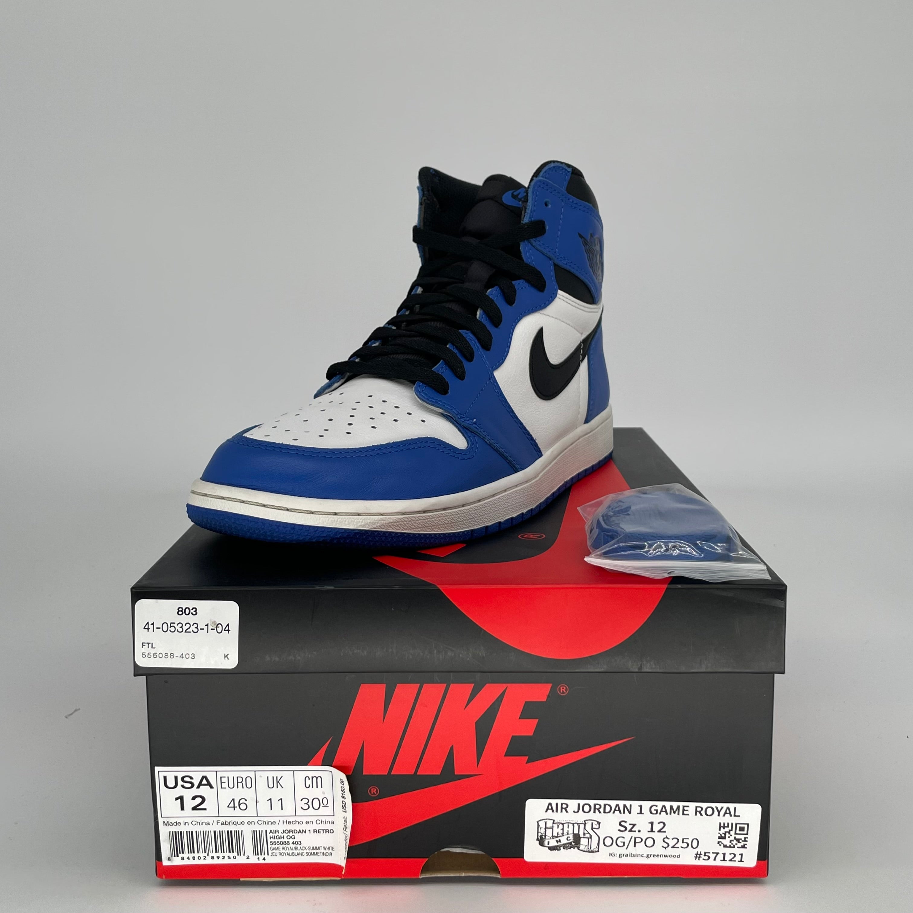 AIR JORDAN 1 GAME ROYAL SIZE 12 555088-403