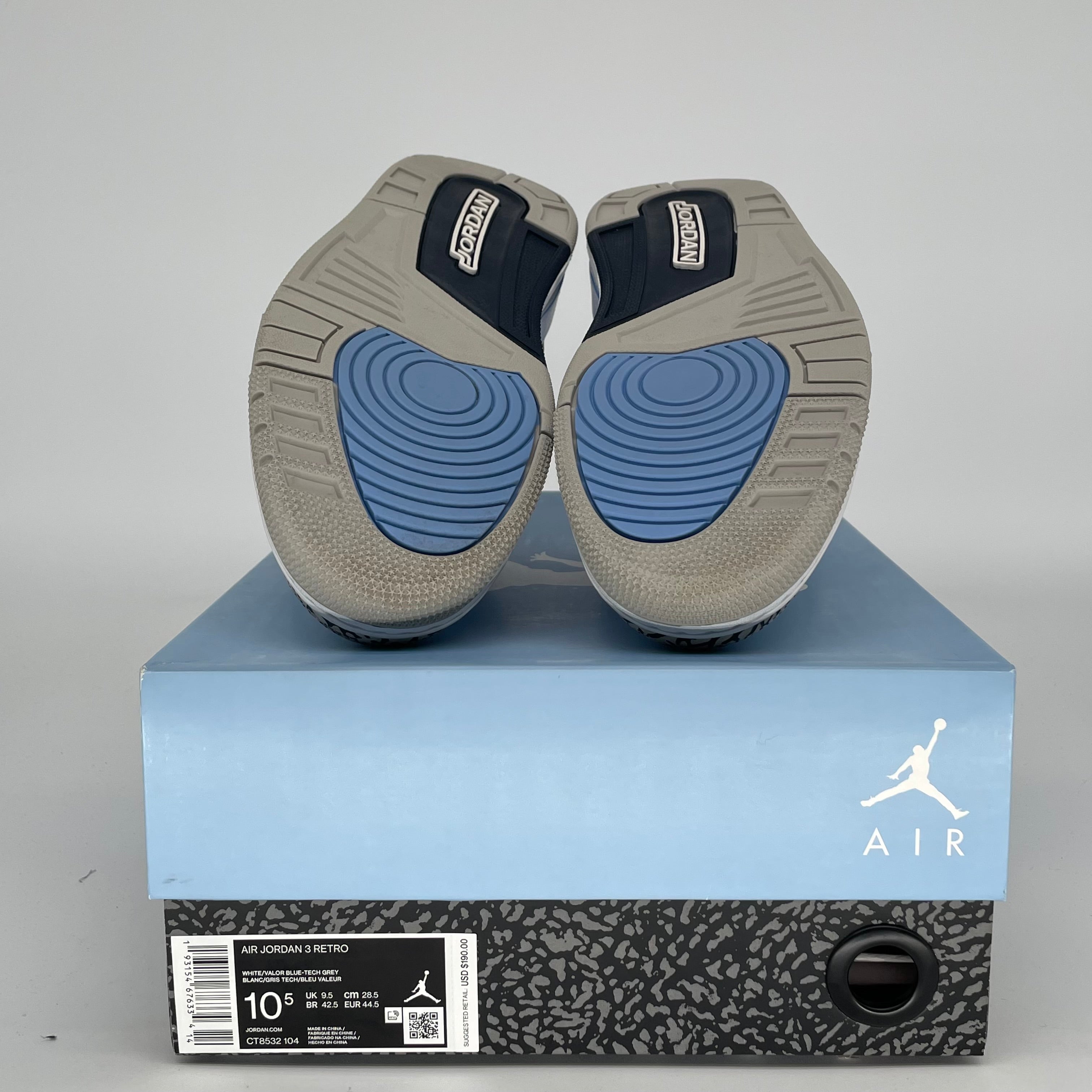 AIR JORDAN 3 UNC SIZE 10.5 CT8532-104