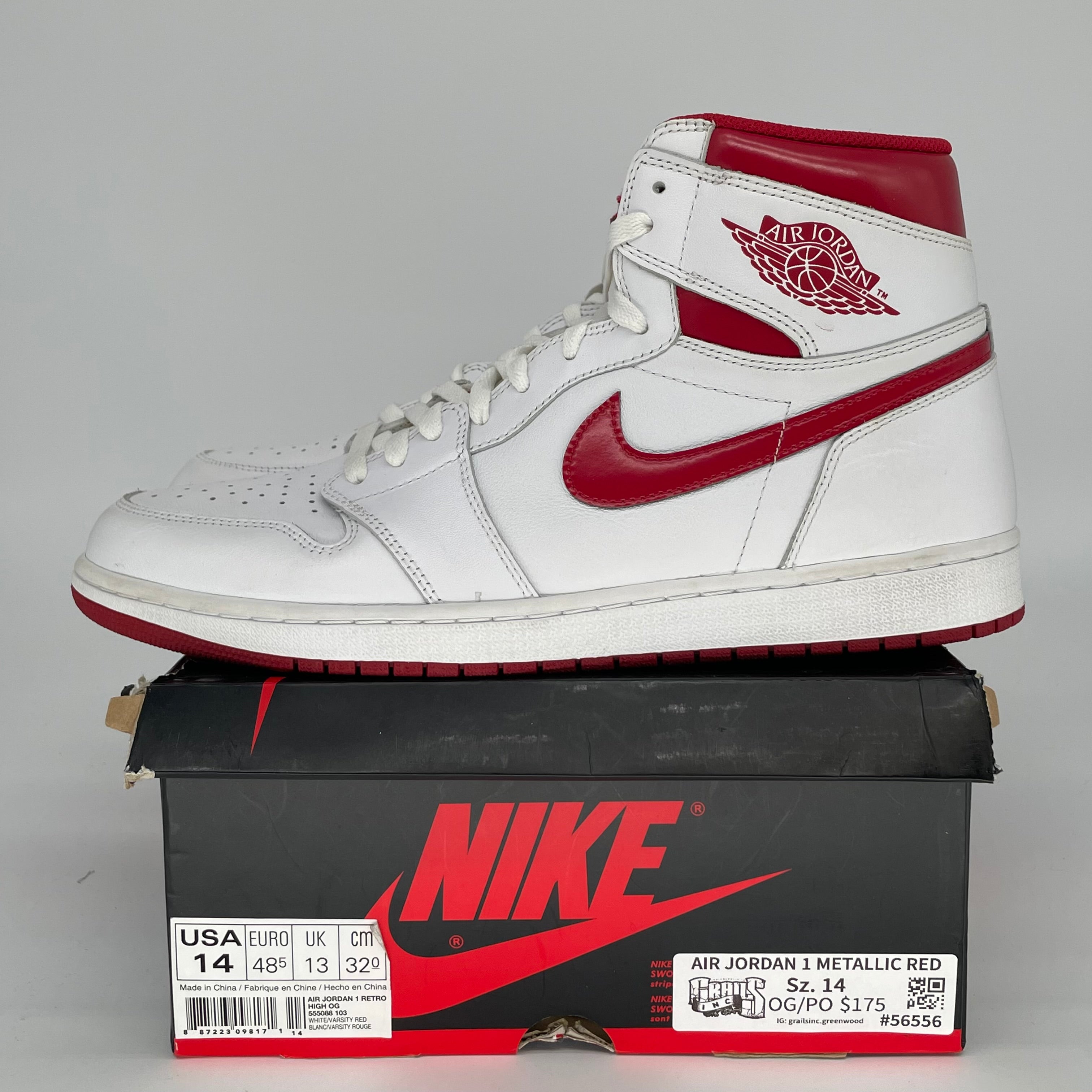 AIR JORDAN 1 METALLIC RED SIZE 14 555088-103