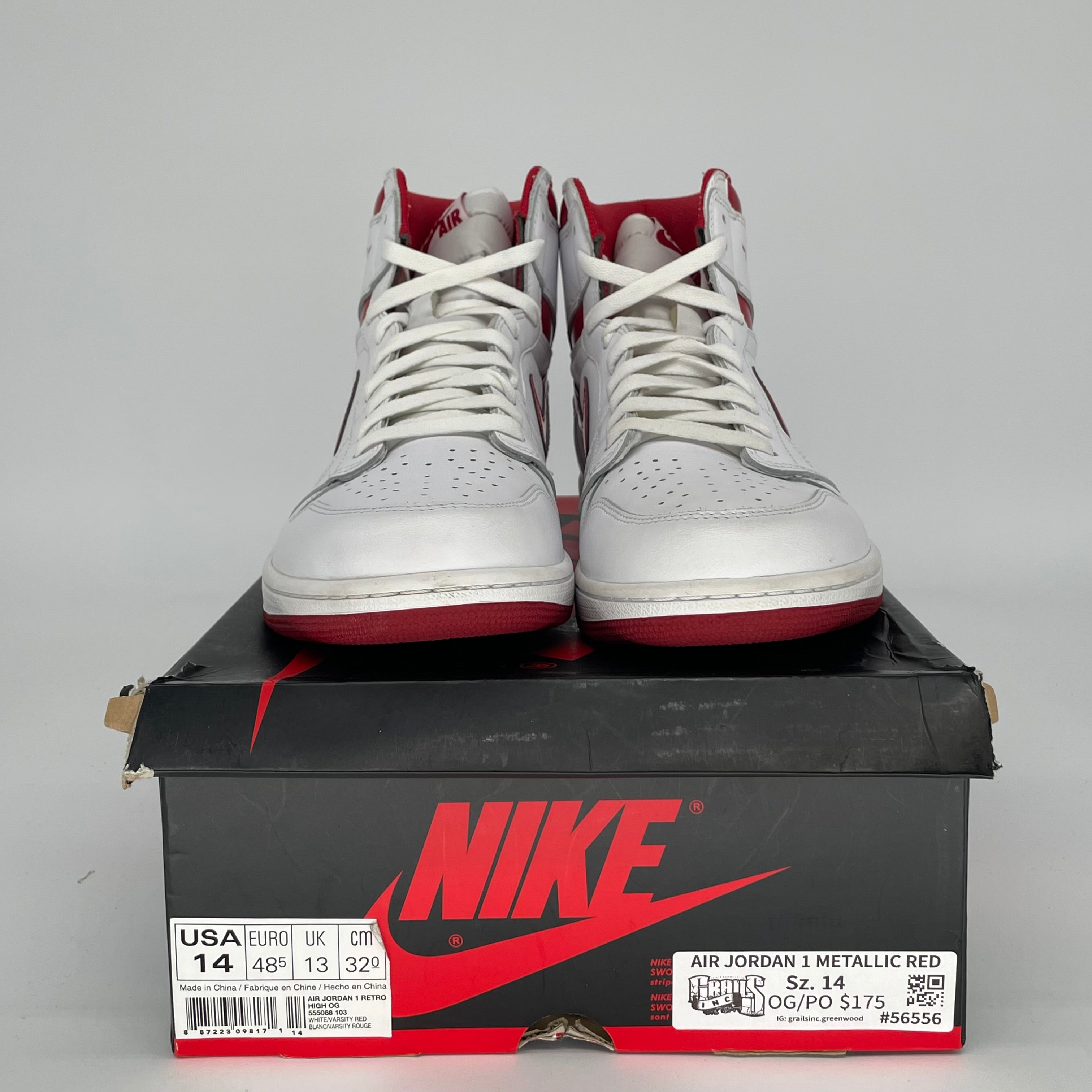 AIR JORDAN 1 METALLIC RED SIZE 14 555088-103