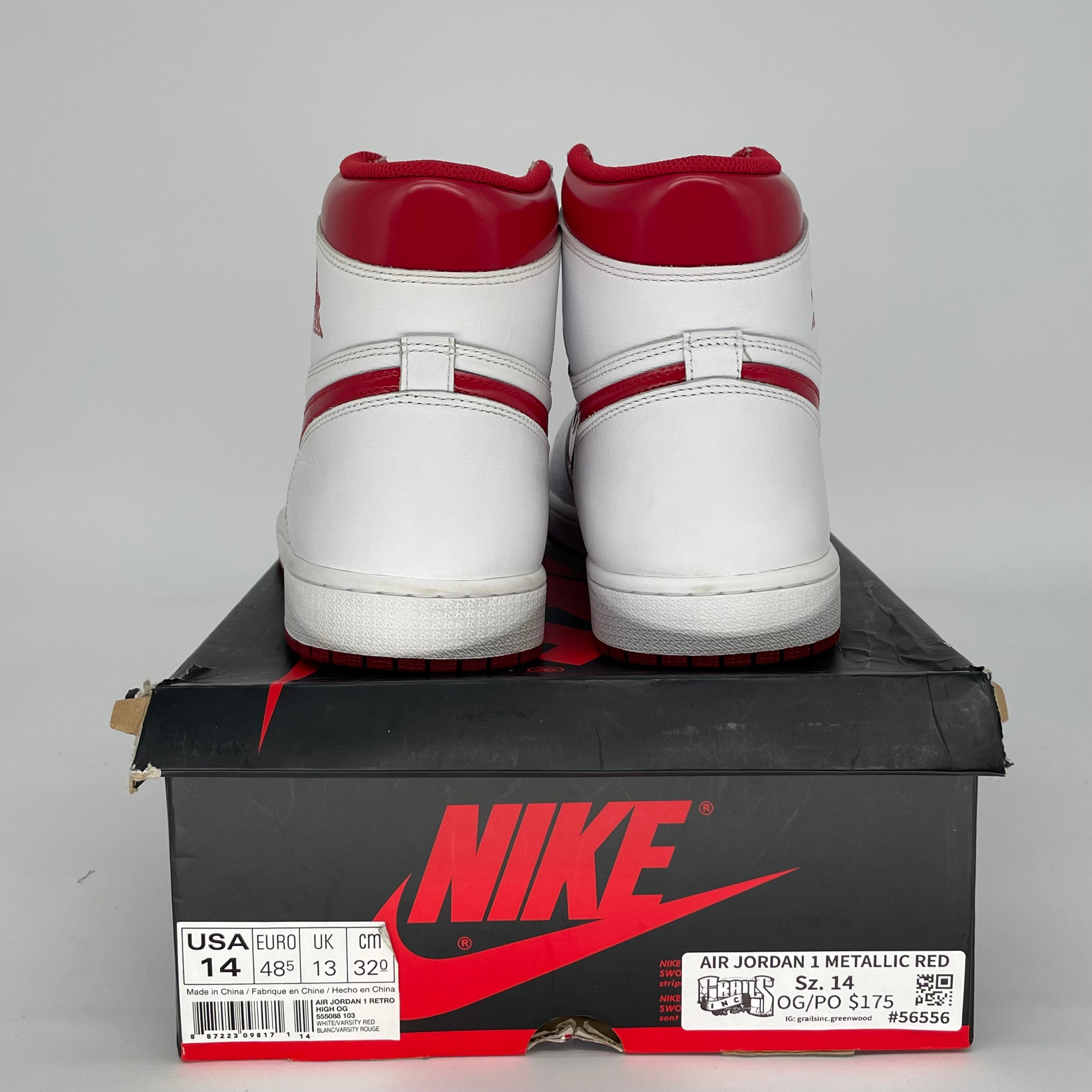 AIR JORDAN 1 METALLIC RED SIZE 14 555088-103