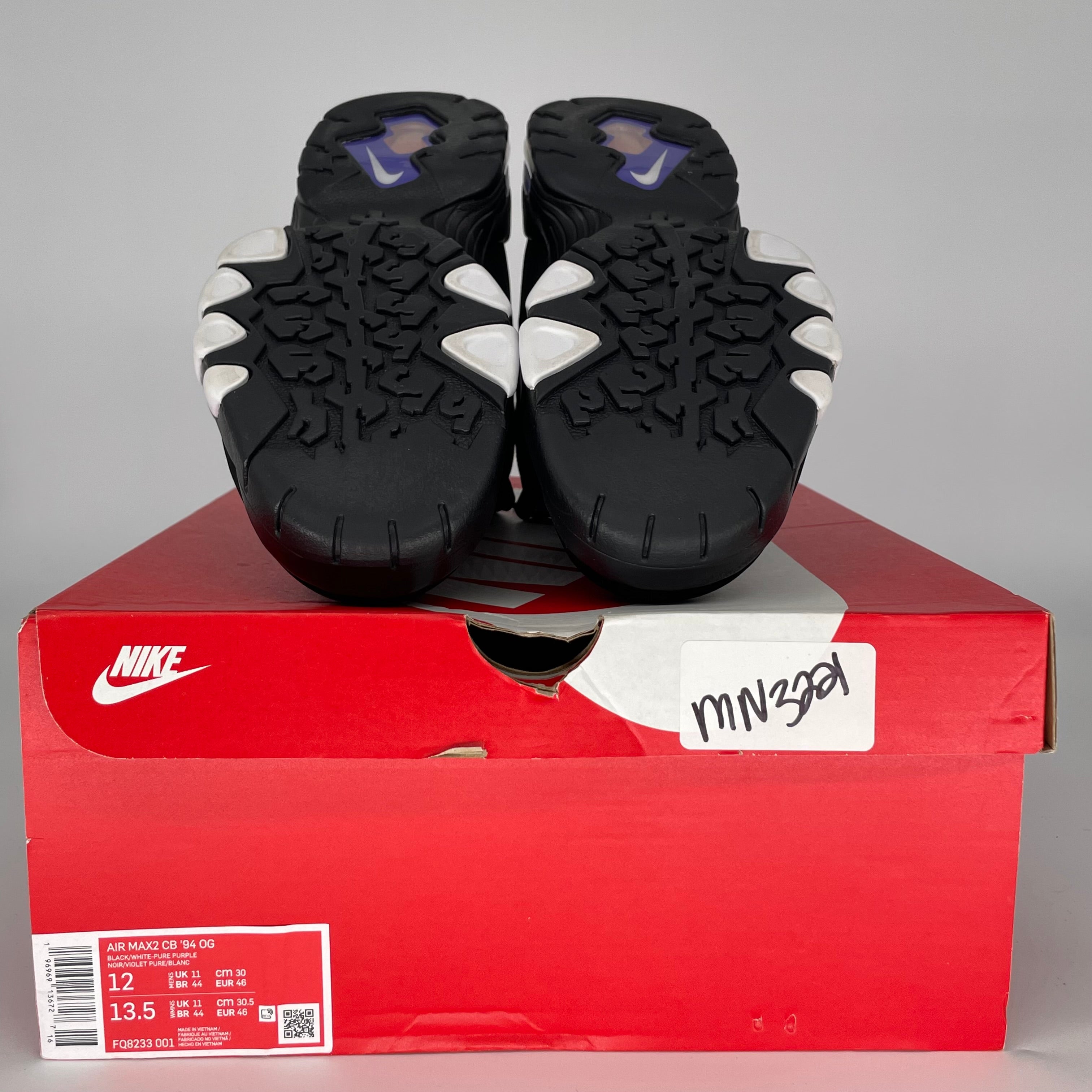 NIKE AIR MAX 2 CB 94 BLACK WHITE PURPLE SIZE 12 FQ8233-001