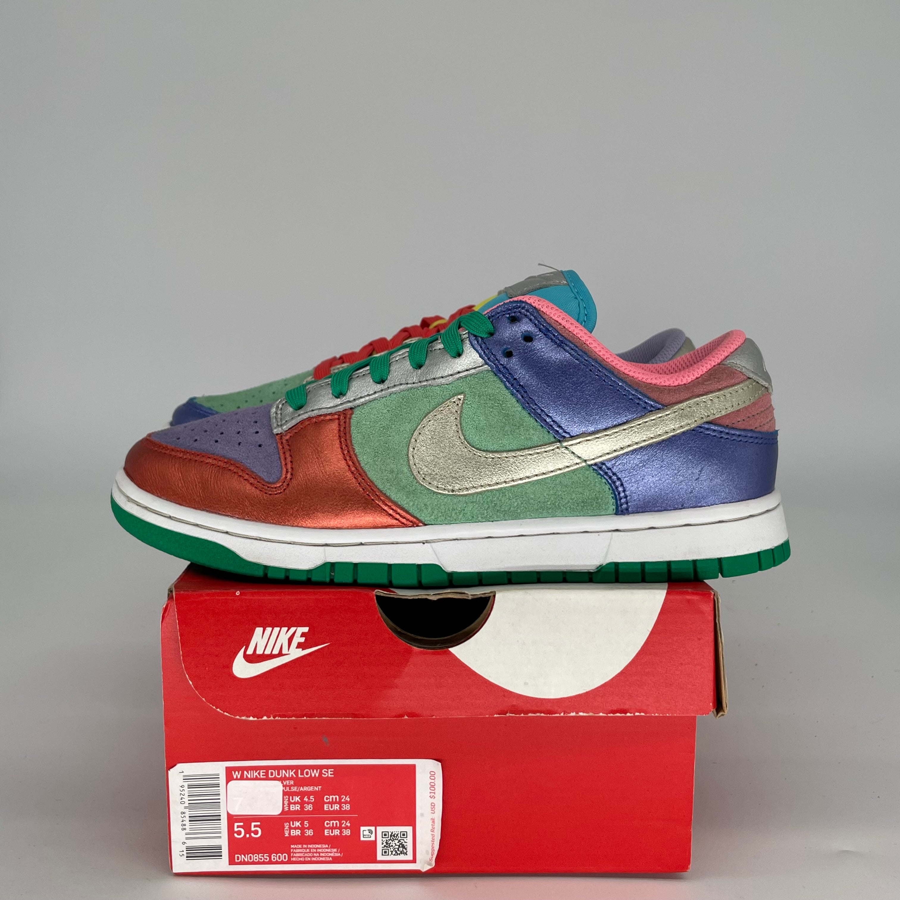 NIKE DUNK LOW SUNSET PULSE W SIZE 5.5/7W DN0855-600/DD1872-600