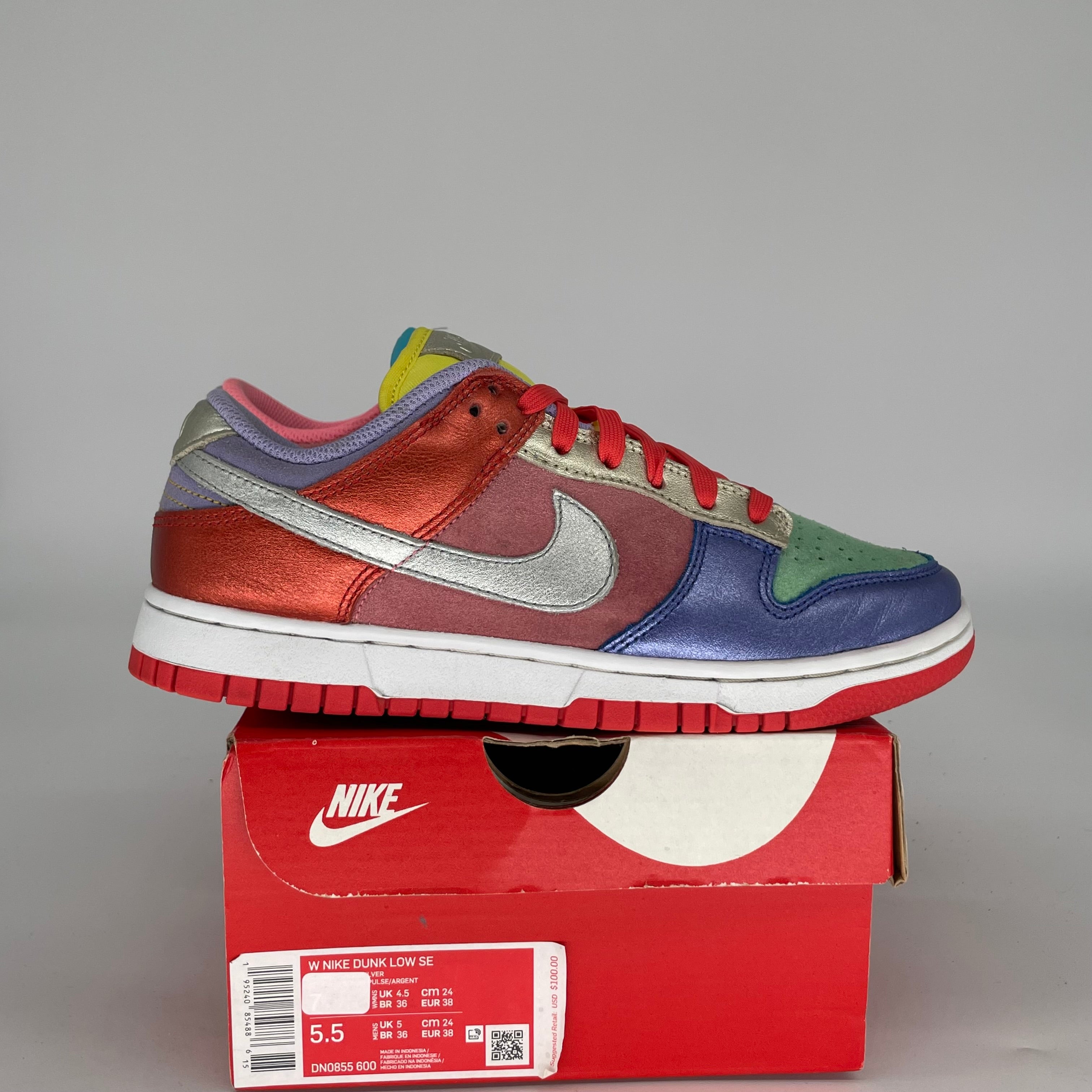 NIKE DUNK LOW SUNSET PULSE W SIZE 5.5/7W DN0855-600/DD1872-600