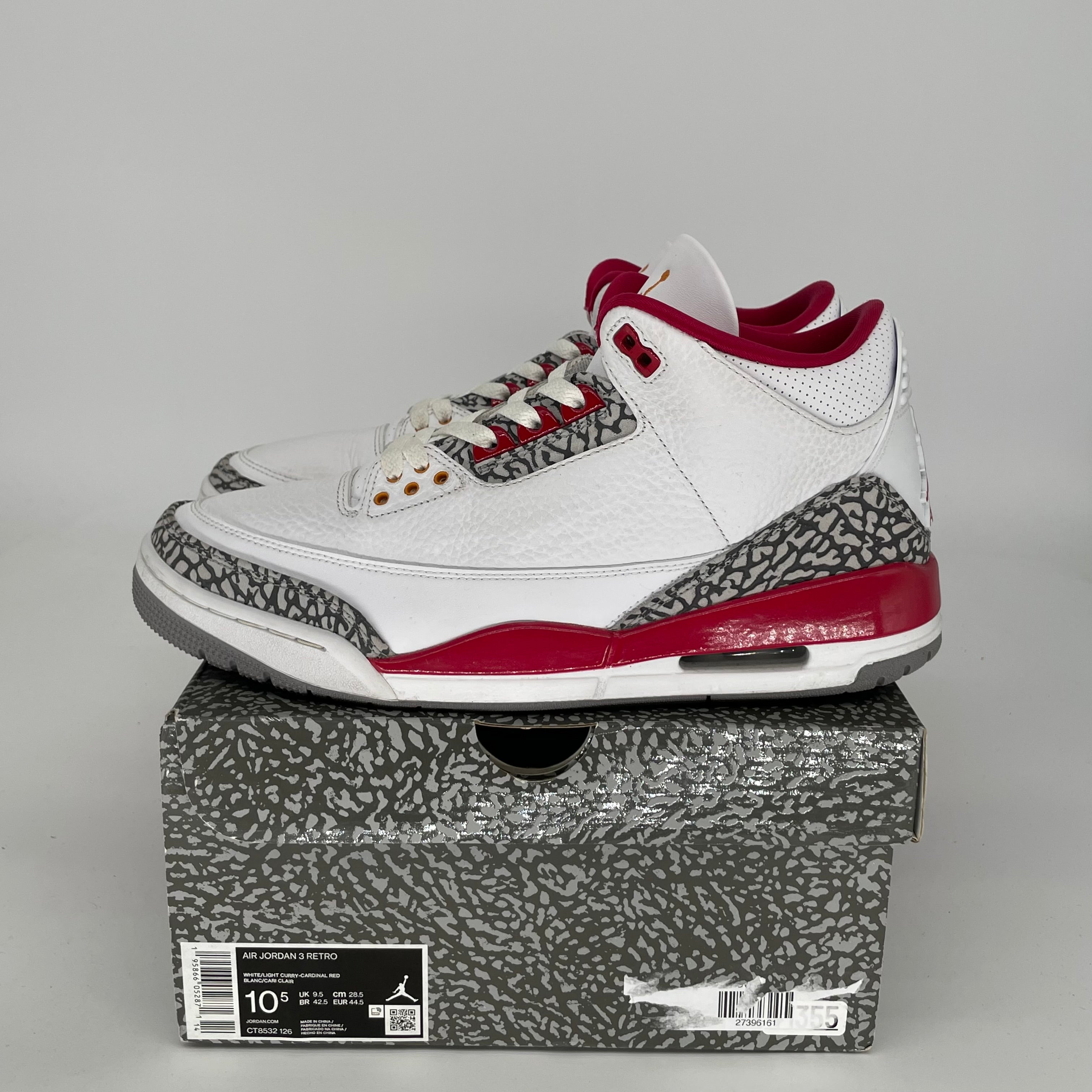 AIR JORDAN 3 CARDINAL SIZE 10.5 CT8532-126