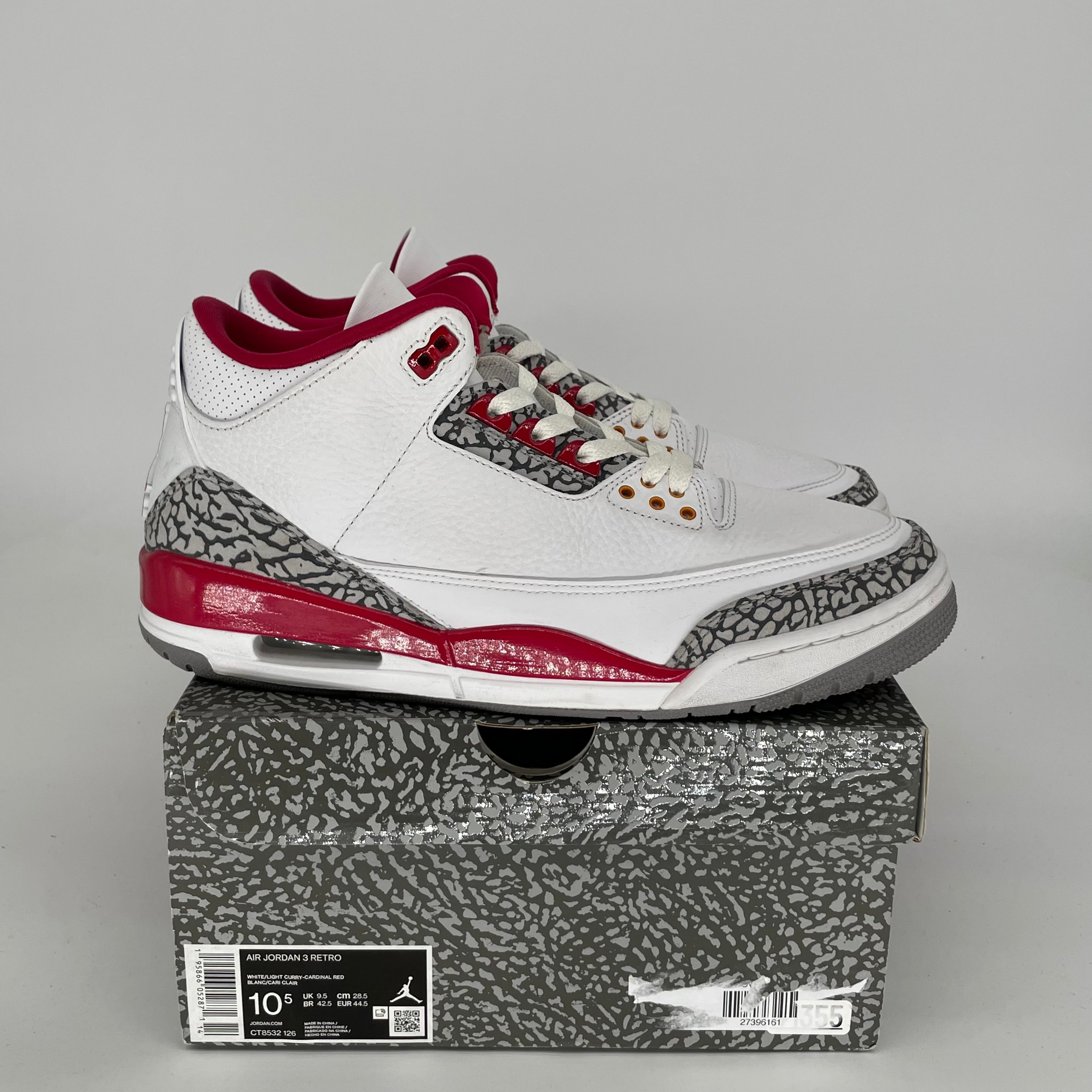 AIR JORDAN 3 CARDINAL SIZE 10.5 CT8532-126