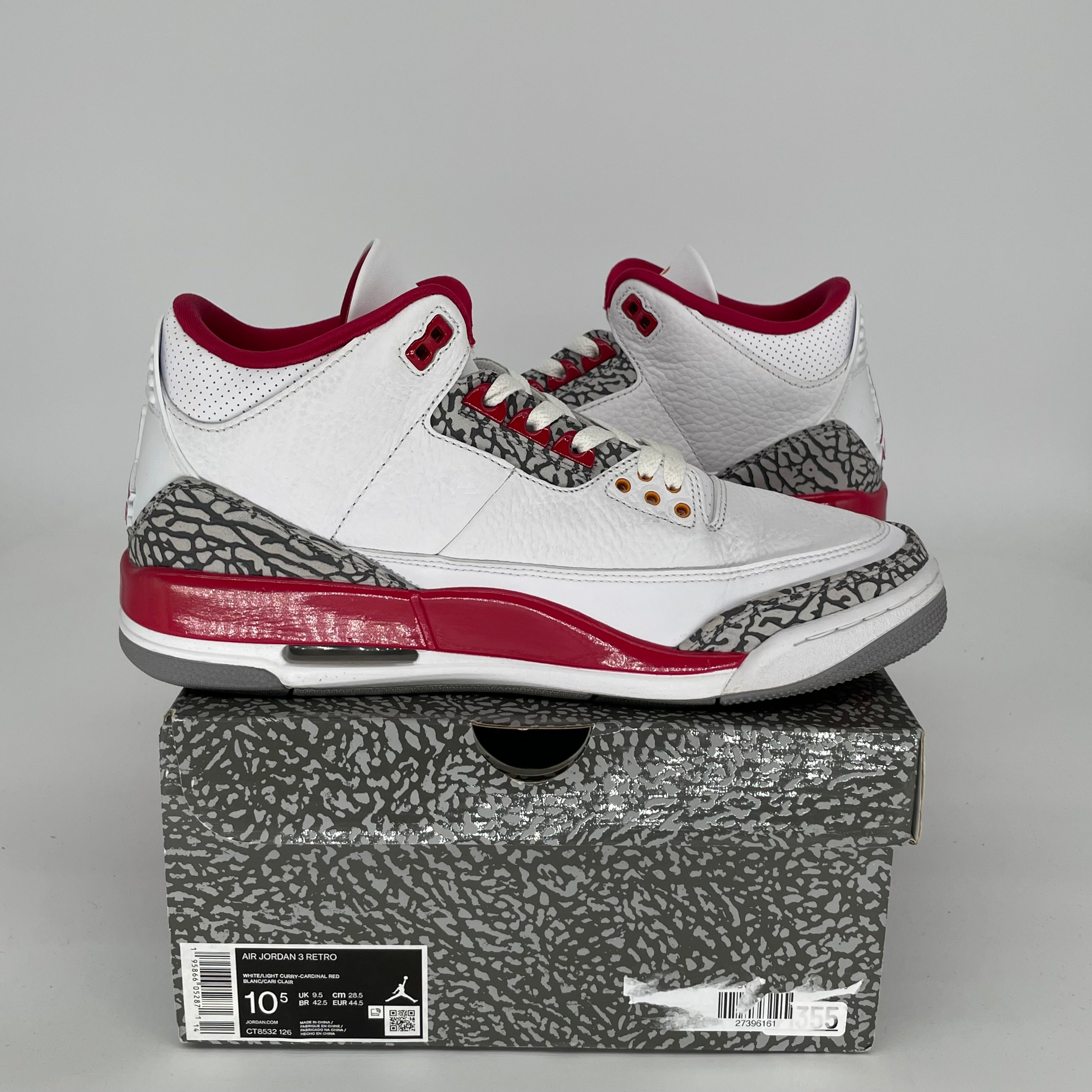 AIR JORDAN 3 CARDINAL SIZE 10.5 CT8532-126