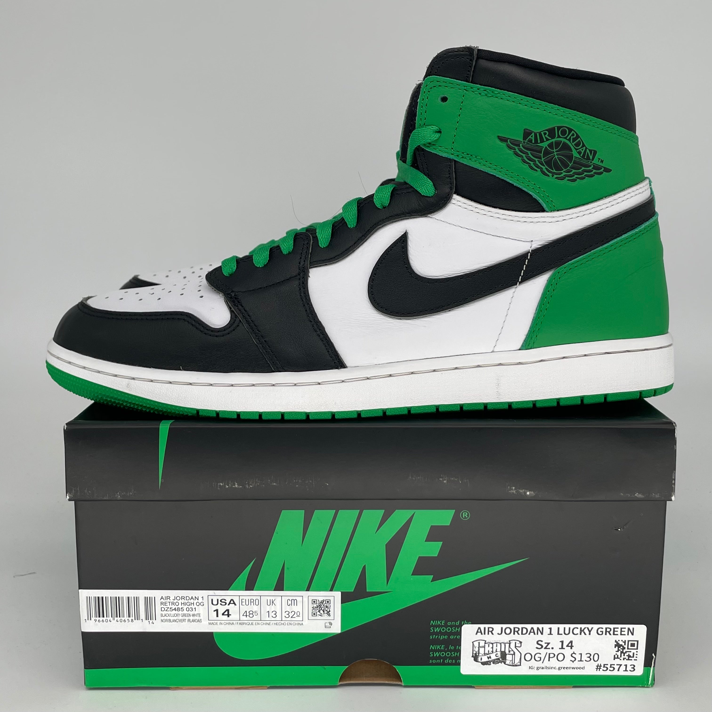 AIR JORDAN 1 LUCKY GREEN SIZE 14 DZ5485-031