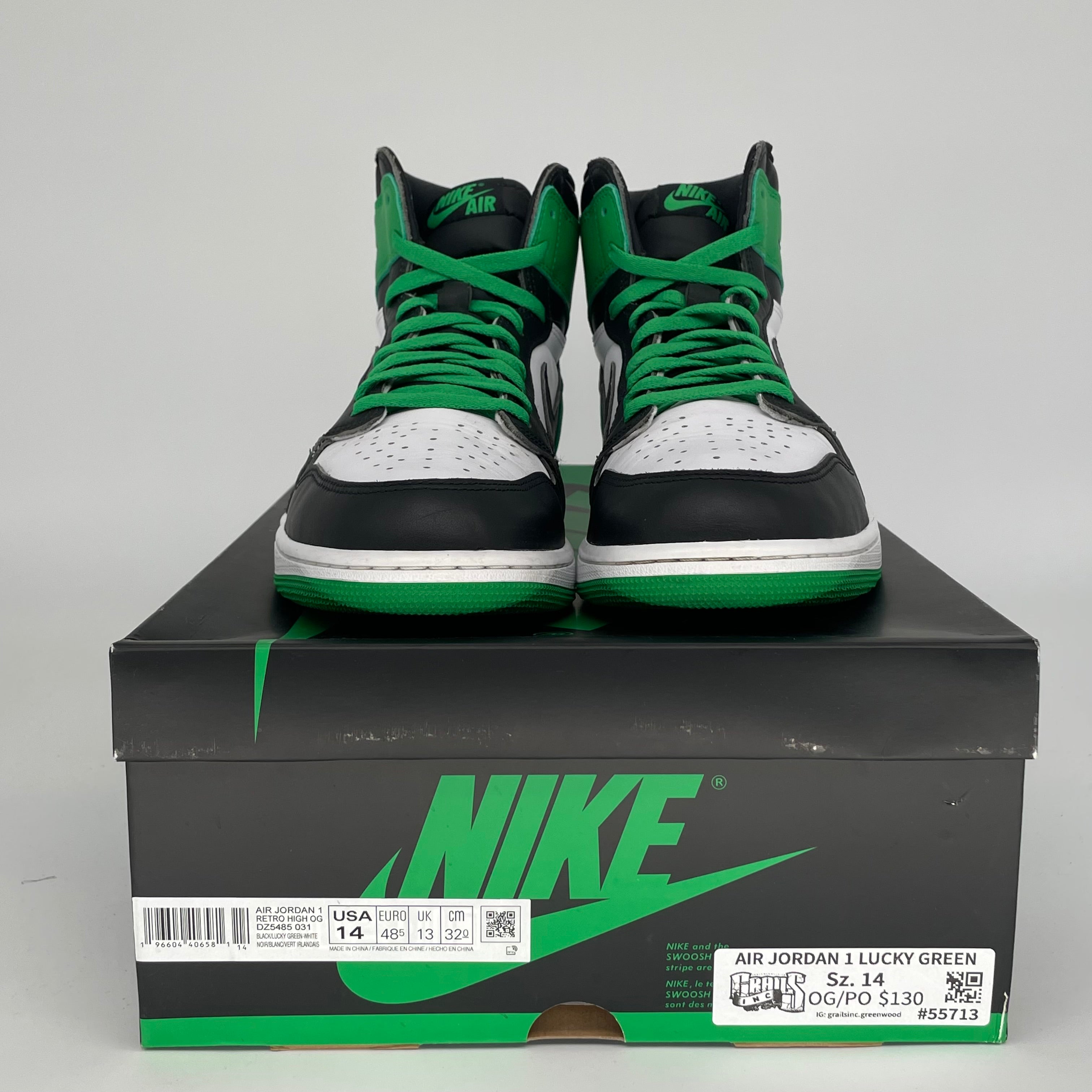 AIR JORDAN 1 LUCKY GREEN SIZE 14 DZ5485-031