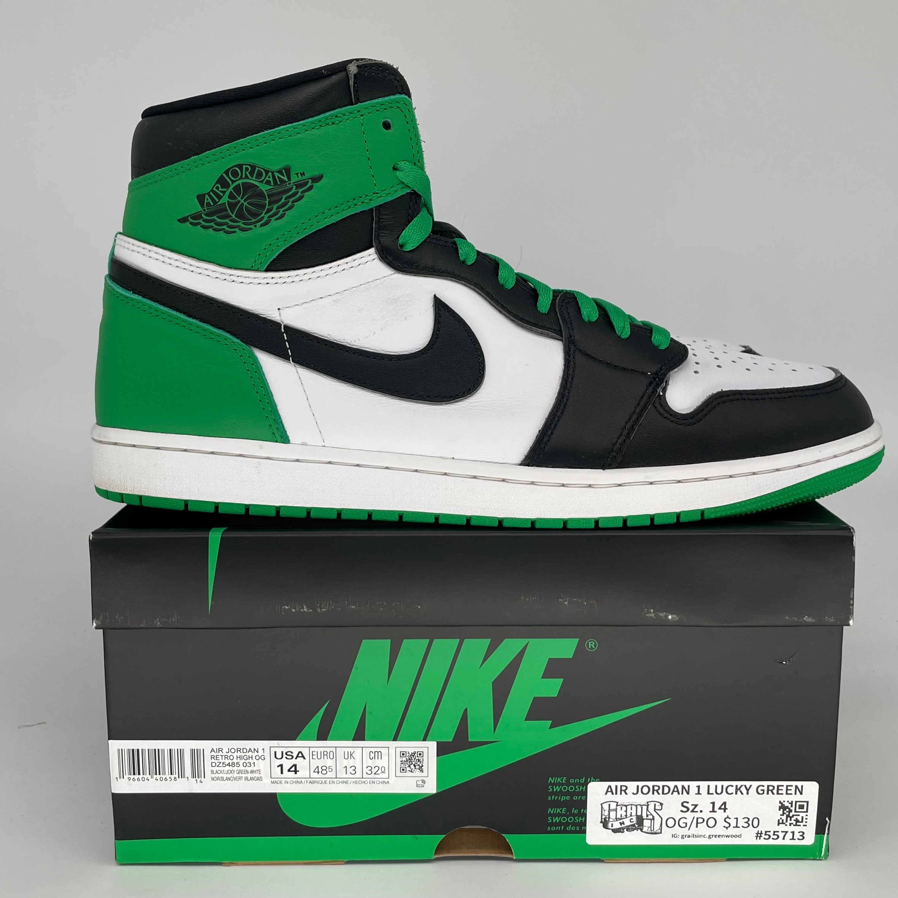 AIR JORDAN 1 LUCKY GREEN SIZE 14 DZ5485-031