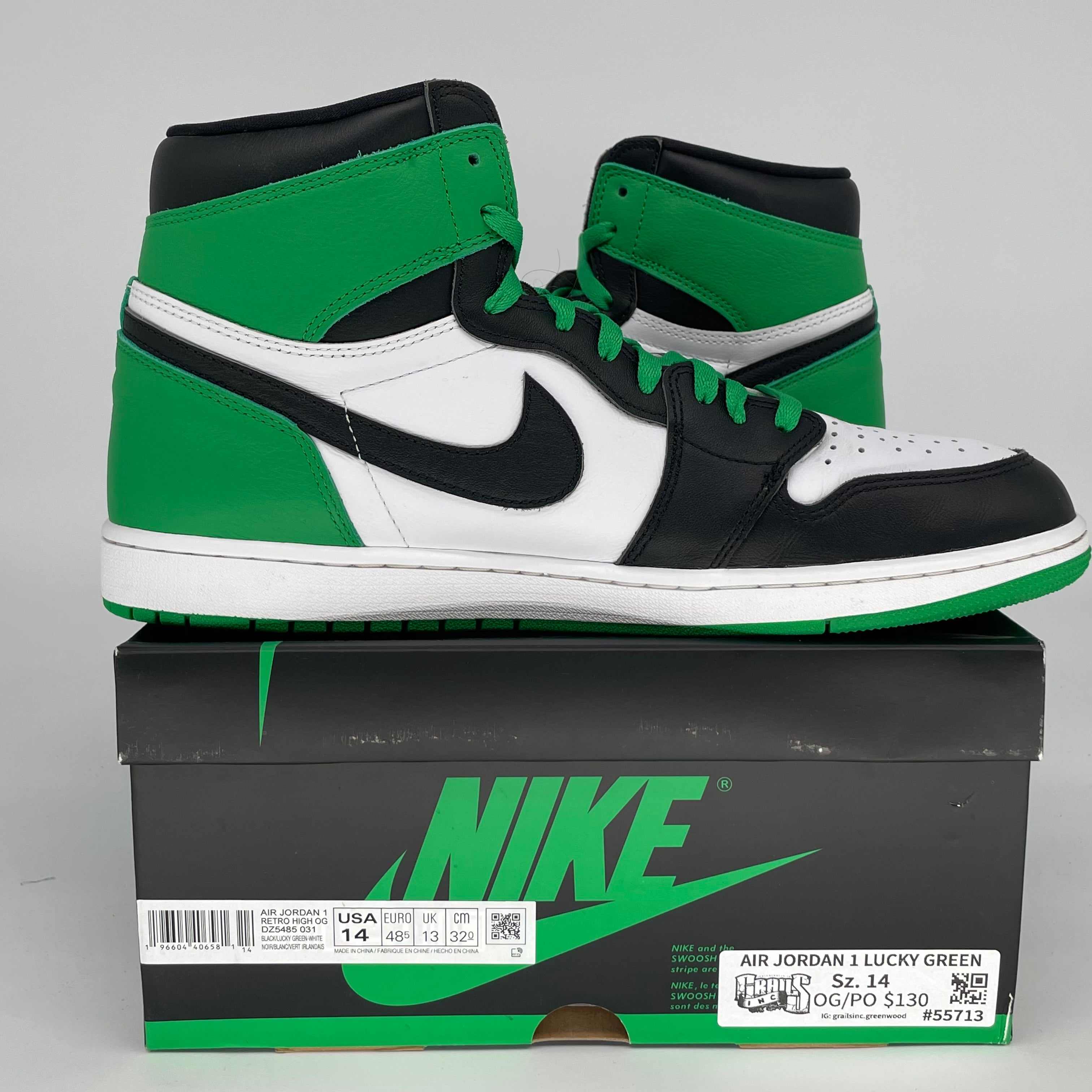 AIR JORDAN 1 LUCKY GREEN SIZE 14 DZ5485-031