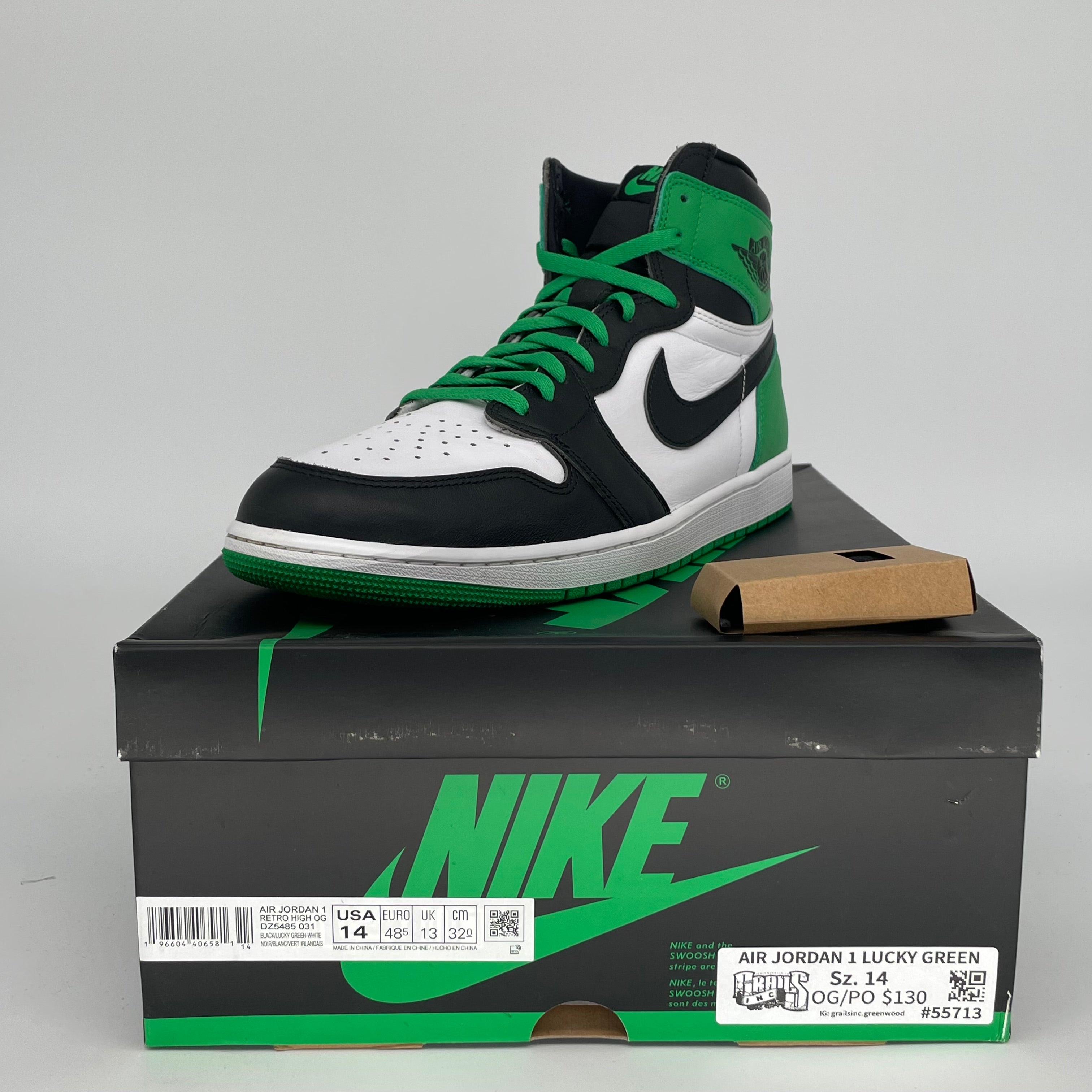 AIR JORDAN 1 LUCKY GREEN SIZE 14 DZ5485-031