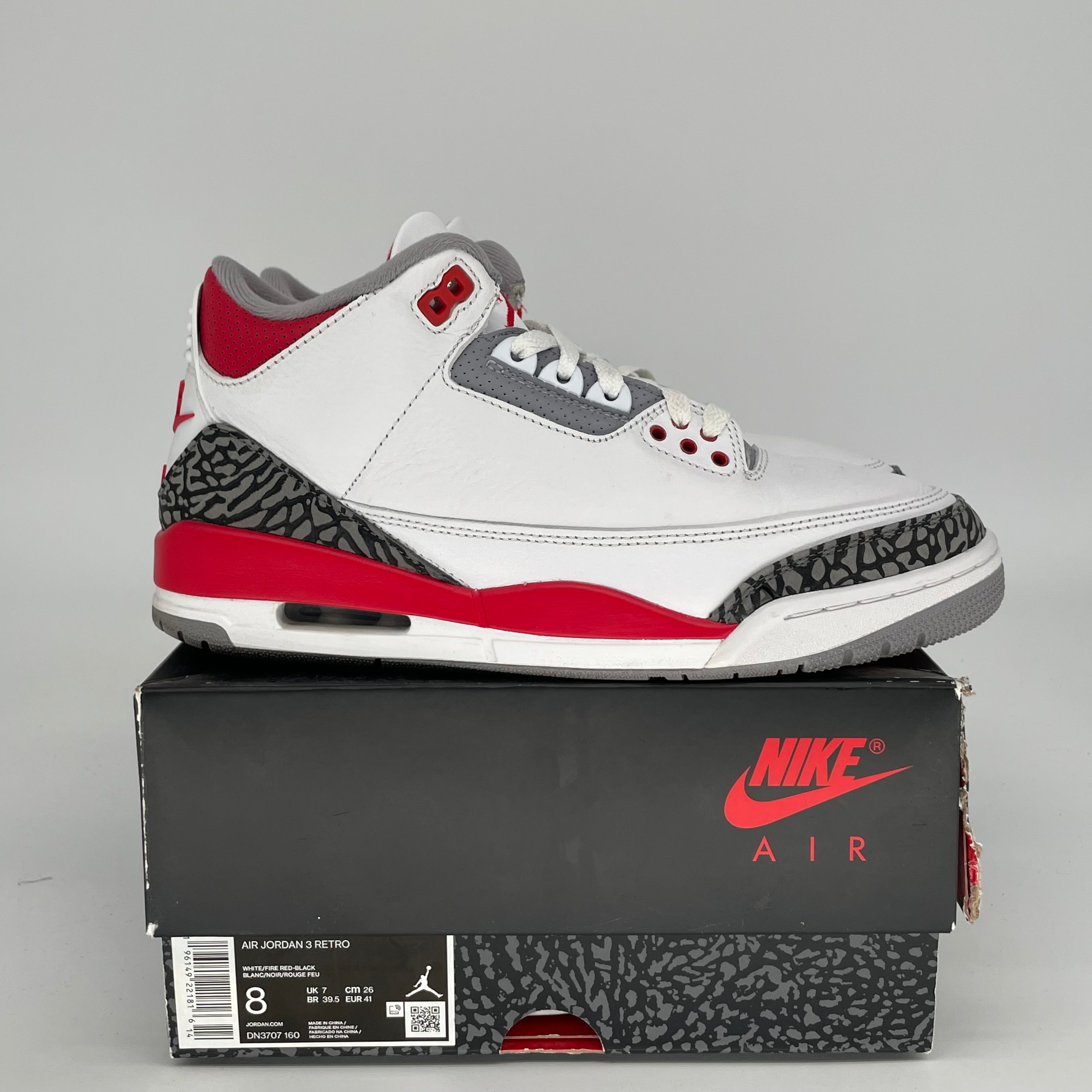 AIR JORDAN 3 FIRE RED SIZE 8 DN3707-160