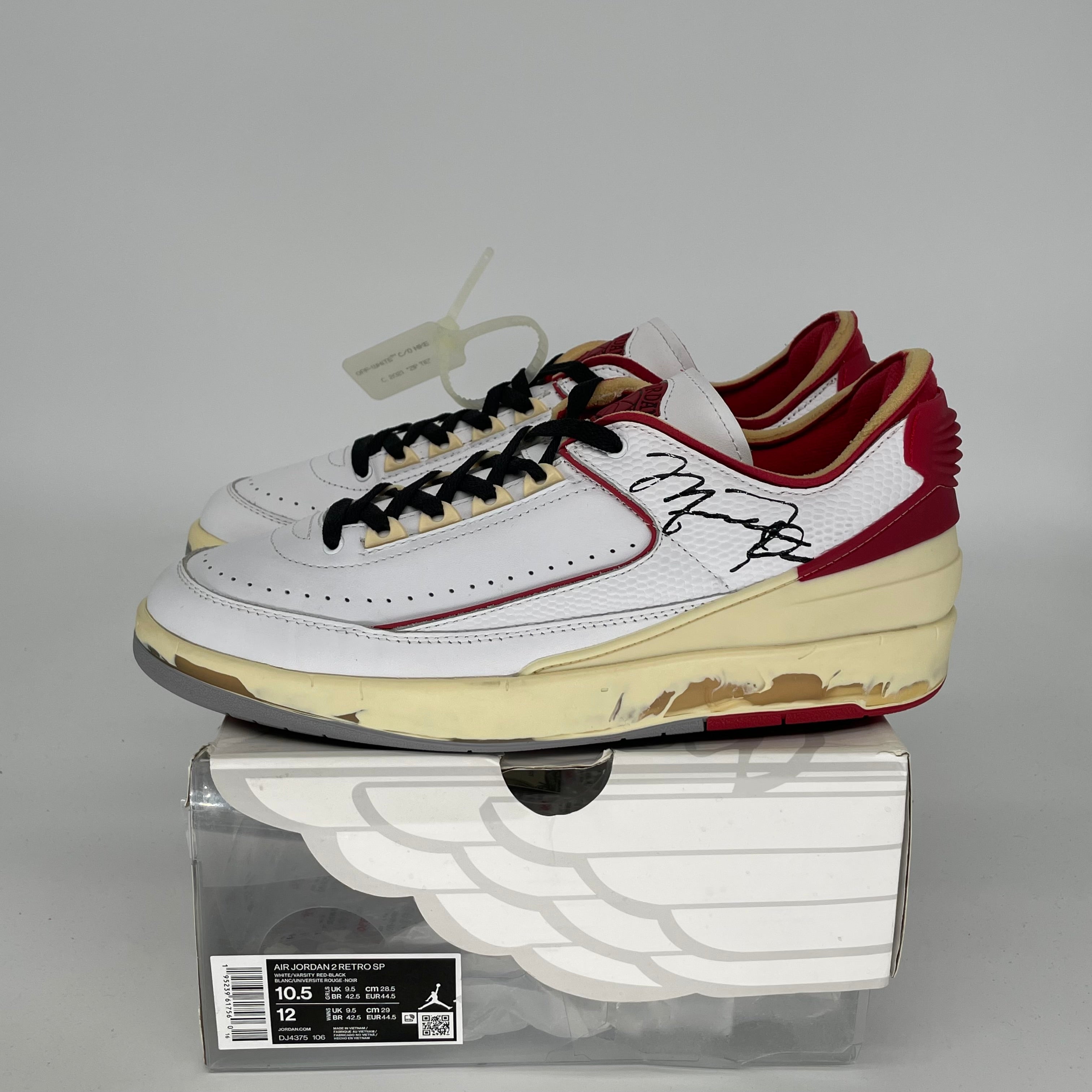 AIR JORDAN 2 LOW OFF WHITE WHITE RED SIZE 10.5 DJ4375-106