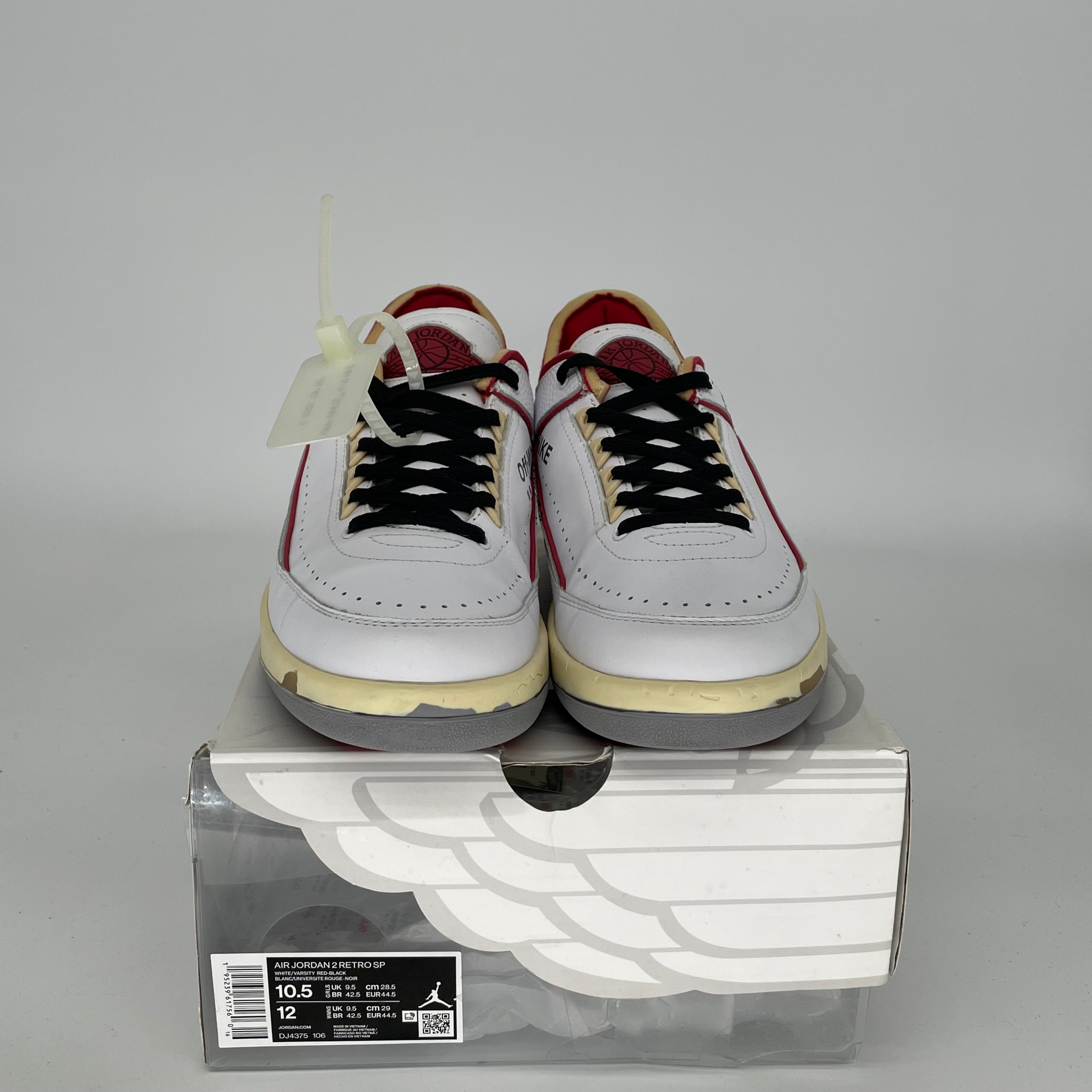 AIR JORDAN 2 LOW OFF WHITE WHITE RED SIZE 10.5 DJ4375-106