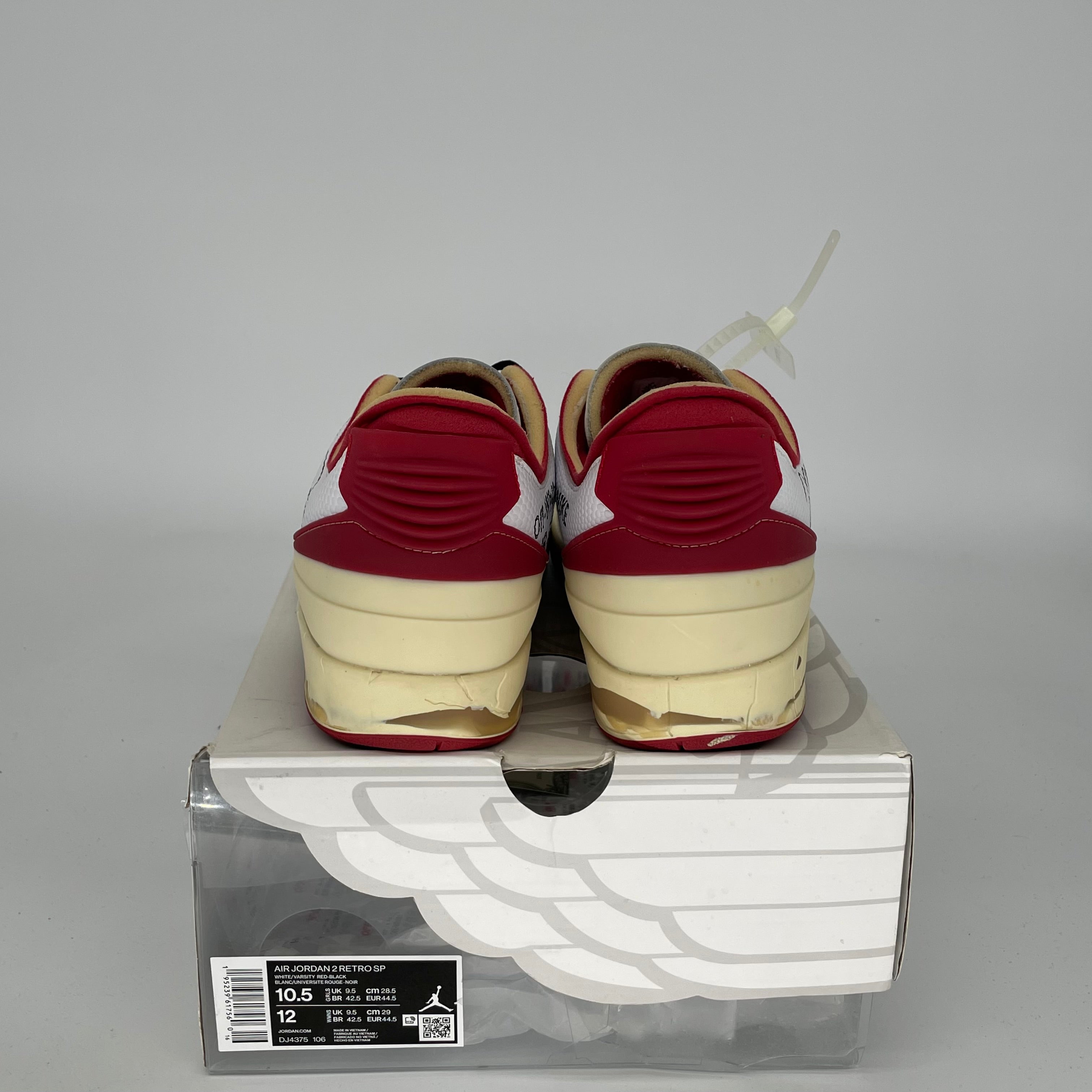 AIR JORDAN 2 LOW OFF WHITE WHITE RED SIZE 10.5 DJ4375-106