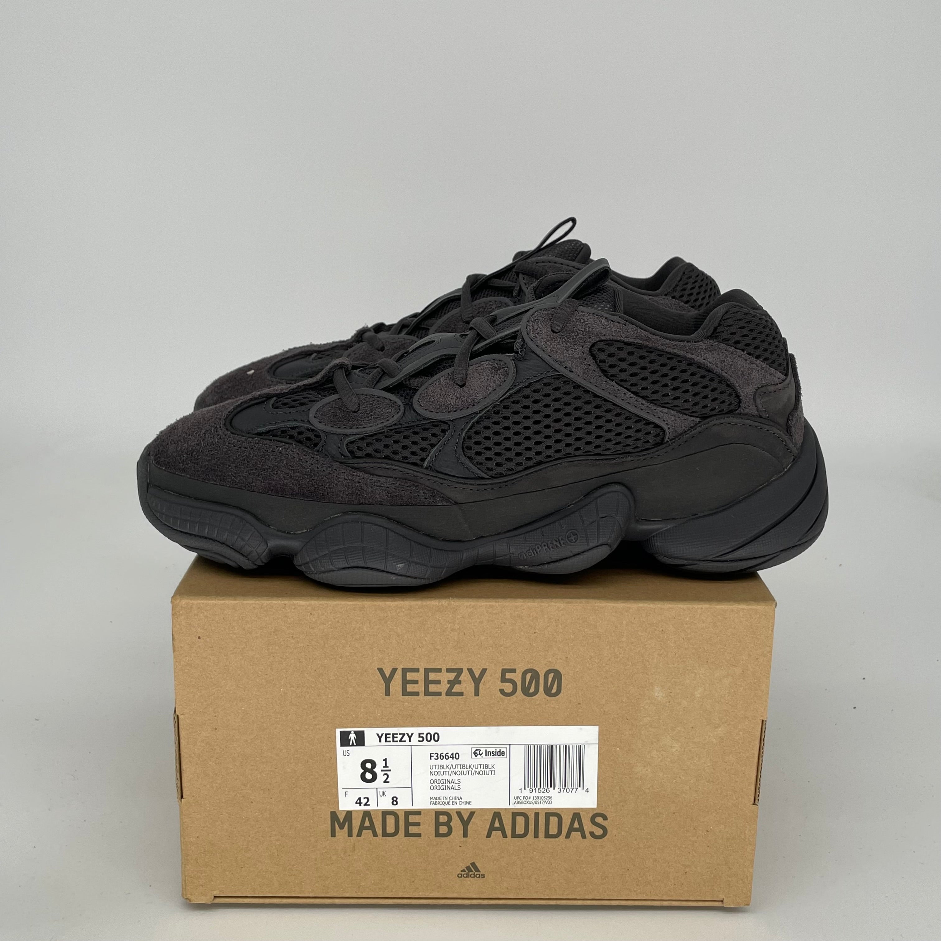 ADIDAS YEEZY 500 UTILITY BLACK SIZE 8.5 F36640