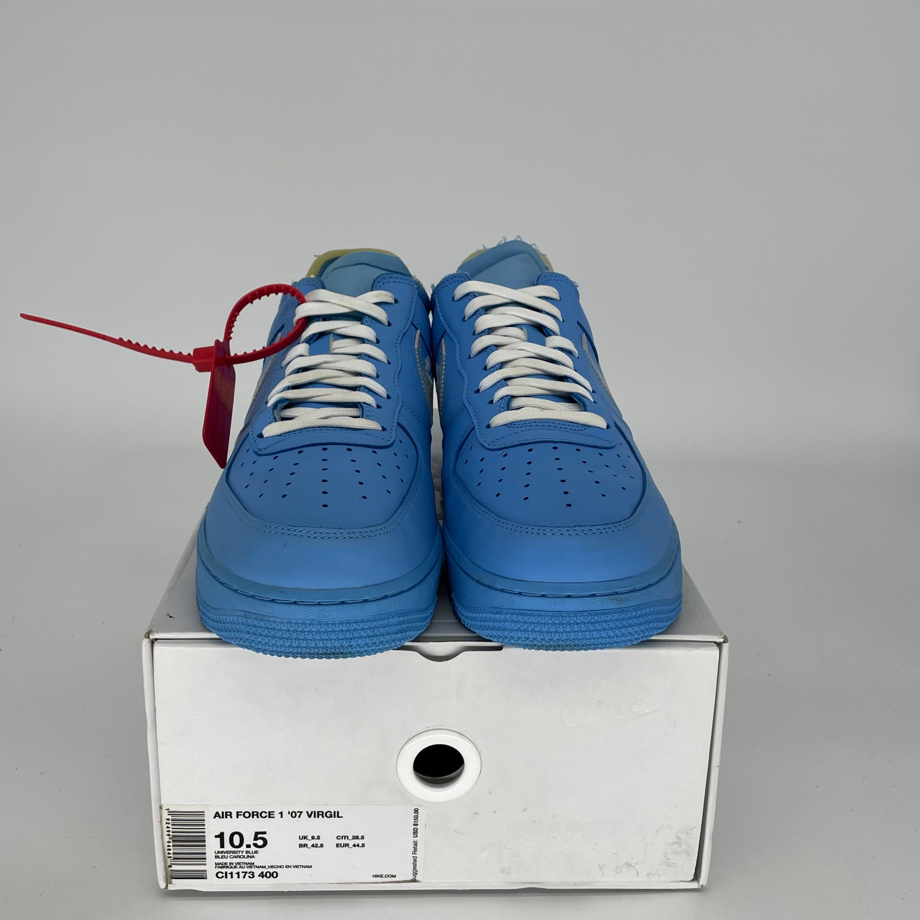 NIKE AIR FORCE 1 LOW OFF WHITE MCA UNIVERSITY BLUE SIZE 10.5 CI1173-400