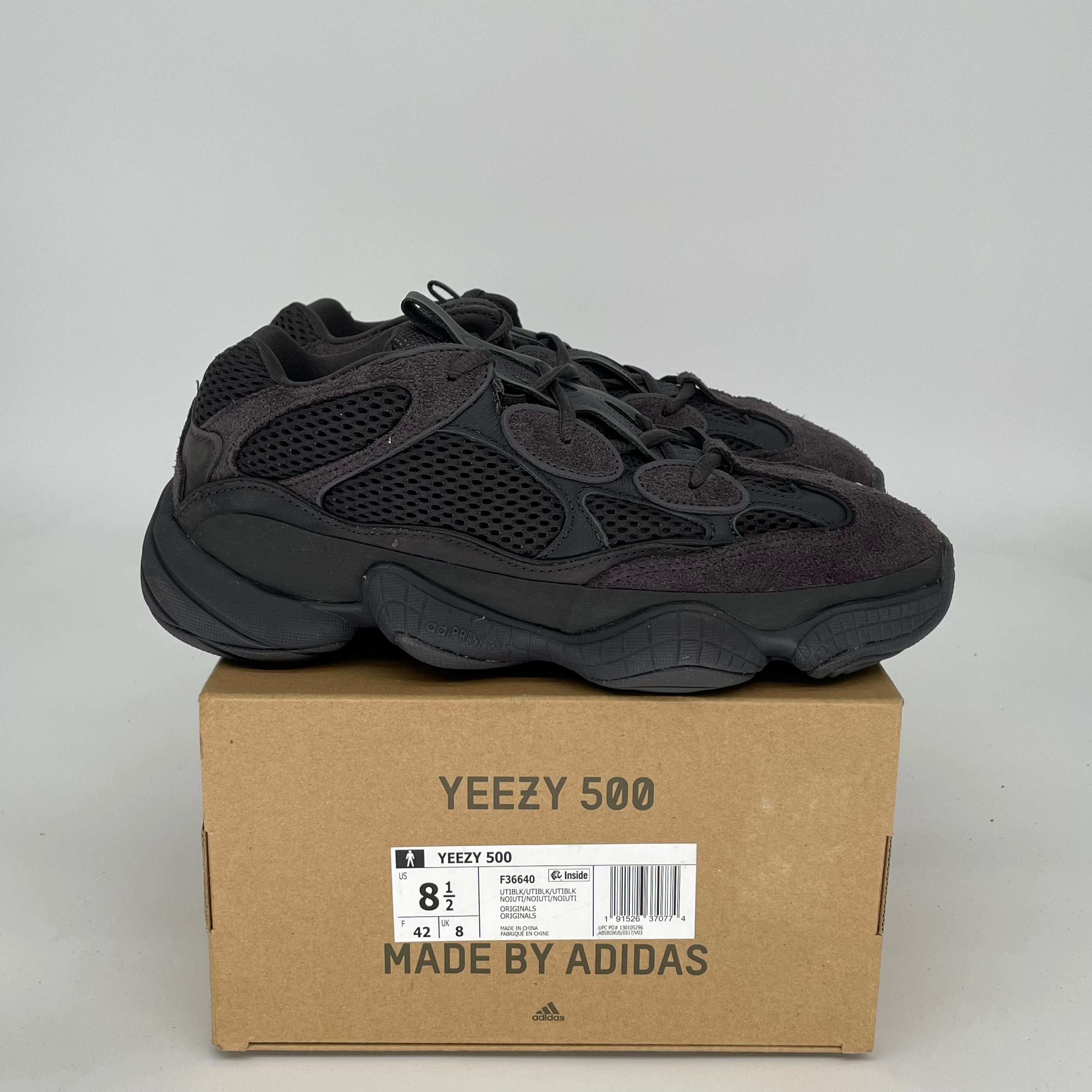 ADIDAS YEEZY 500 UTILITY BLACK SIZE 8.5 F36640