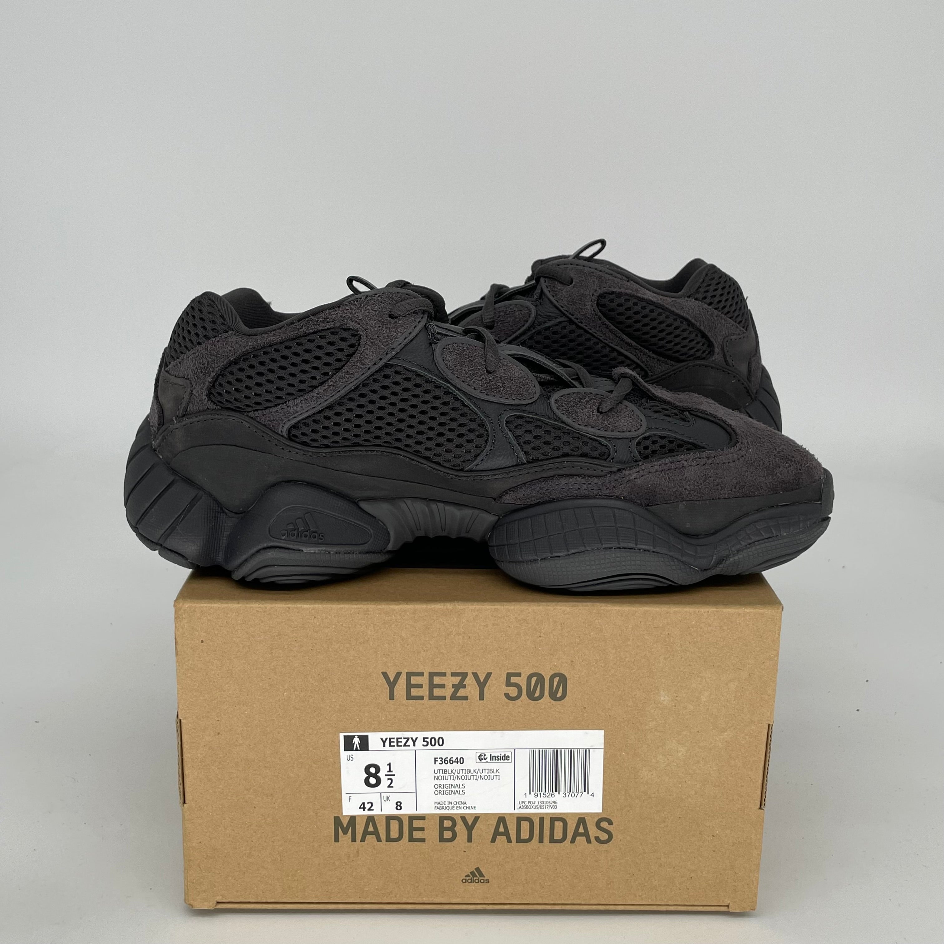 ADIDAS YEEZY 500 UTILITY BLACK SIZE 8.5 F36640