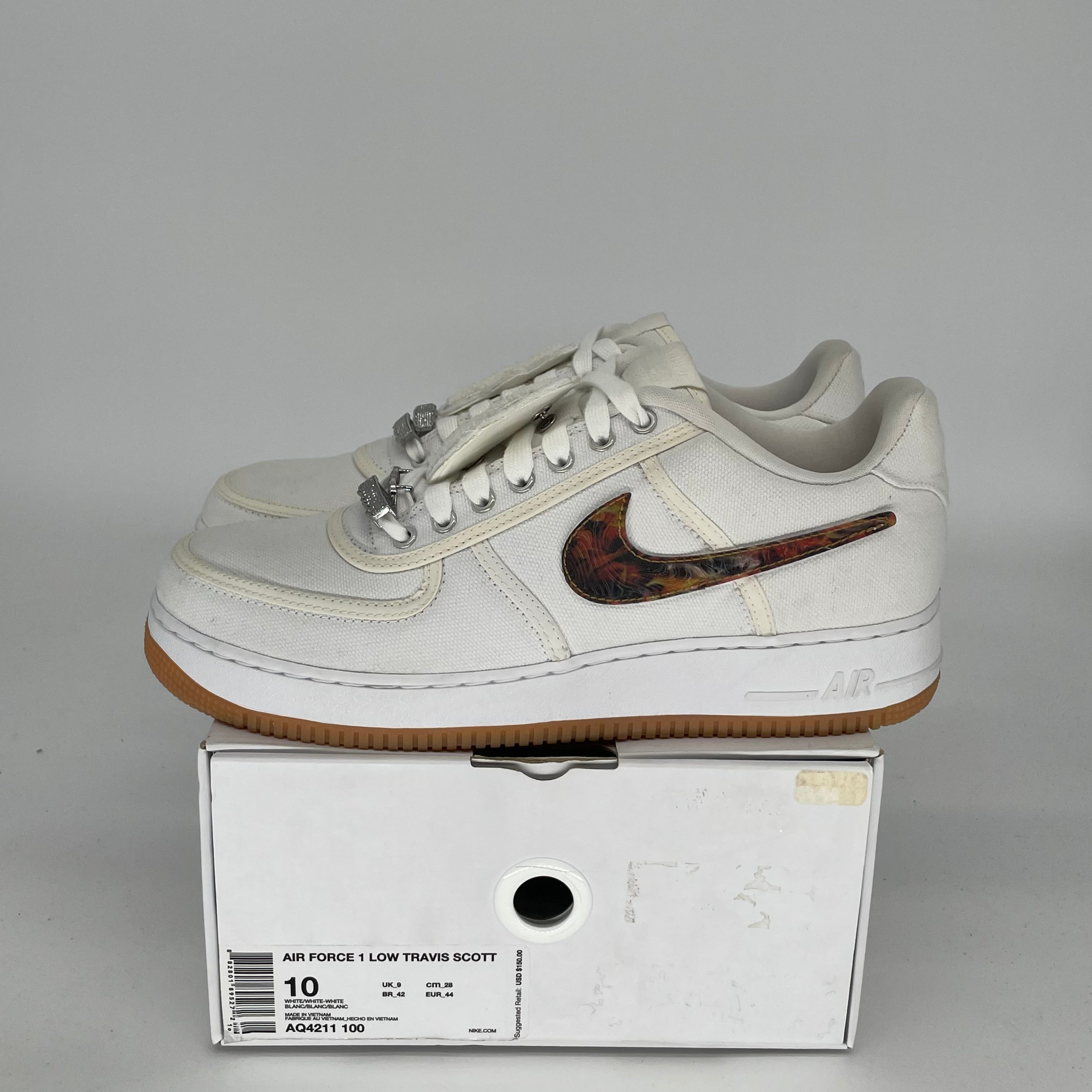 NIKE AIR FORCE 1 LOW TRAVIS SCOTT AF100 SIZE 10 AQ4211-100