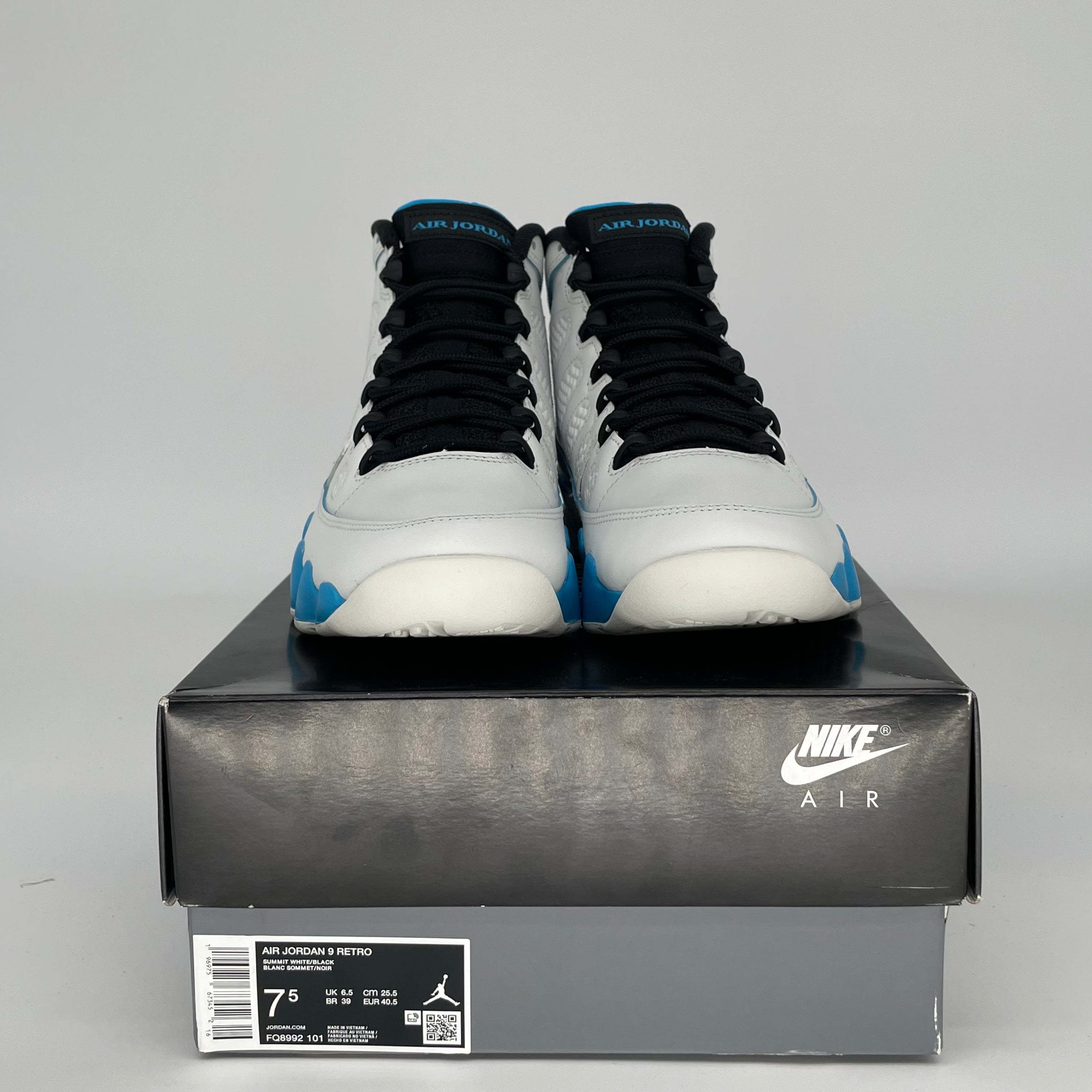 AIR JORDAN 9 POWDER BLUE SIZE 7.5 FQ8992-101