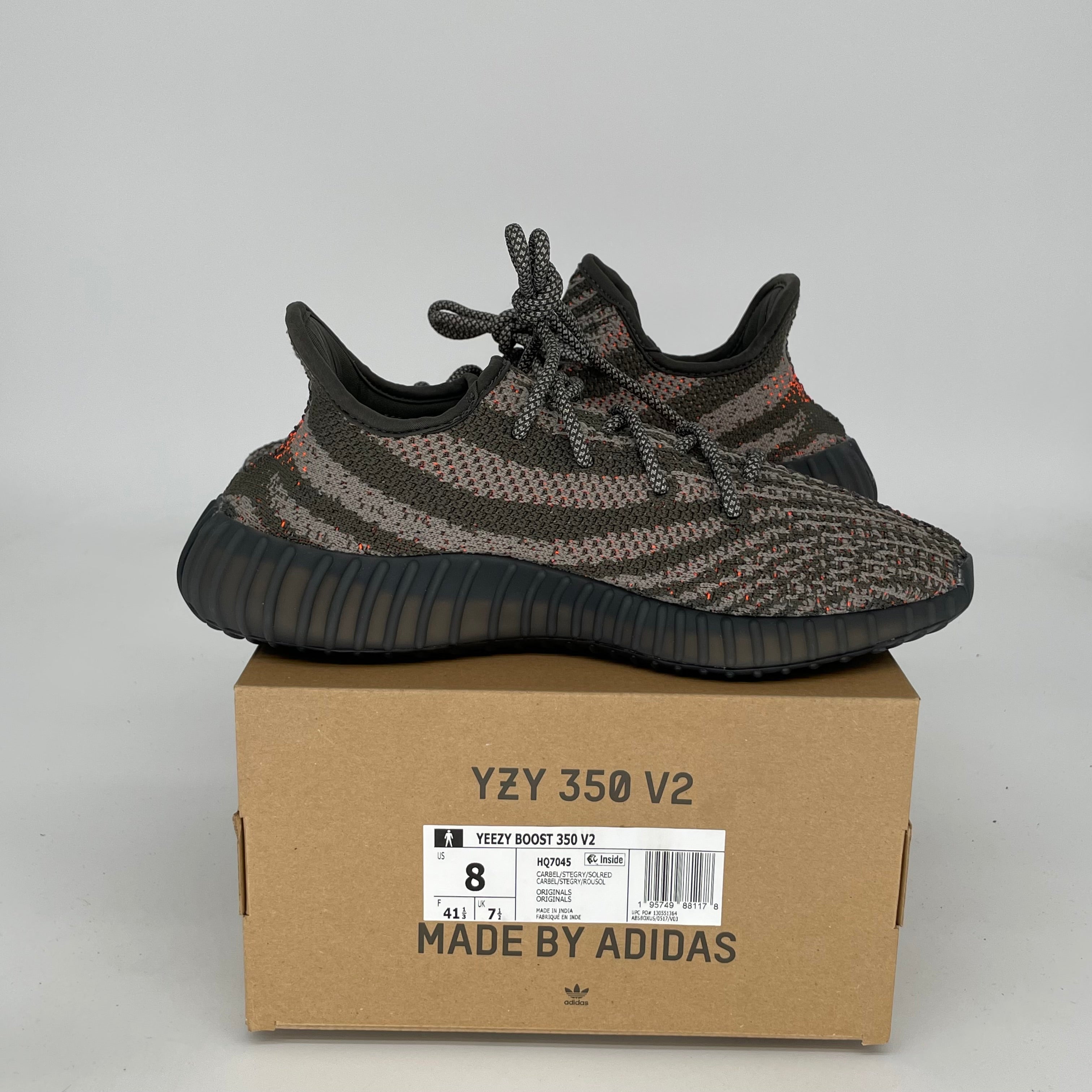 ADIDAS YEEZY 350 V2 CARBON BELUGA SIZE 8 HQ7045