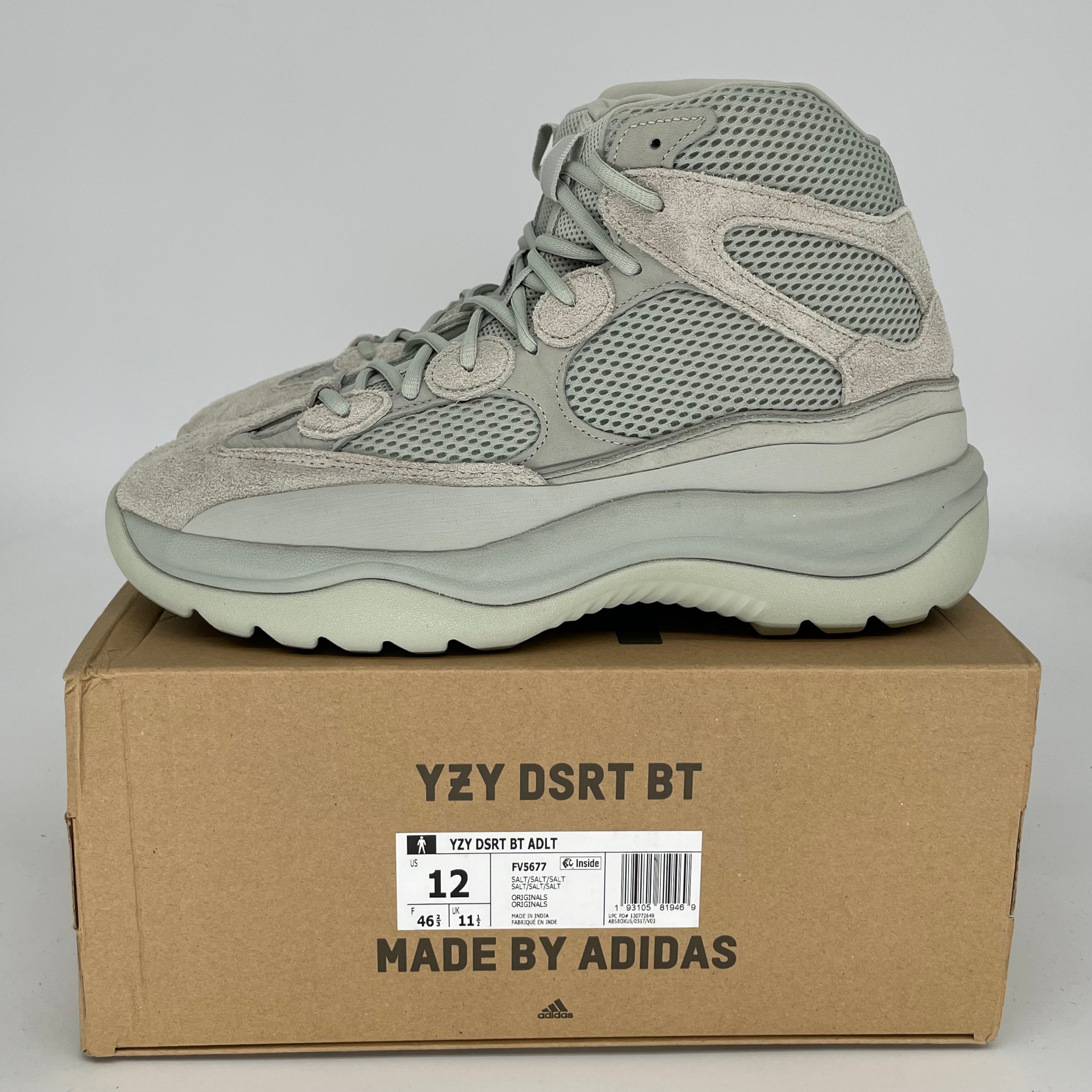 ADIDAS YEEZY DSRT BOOT SALT SIZE 12 FV5677