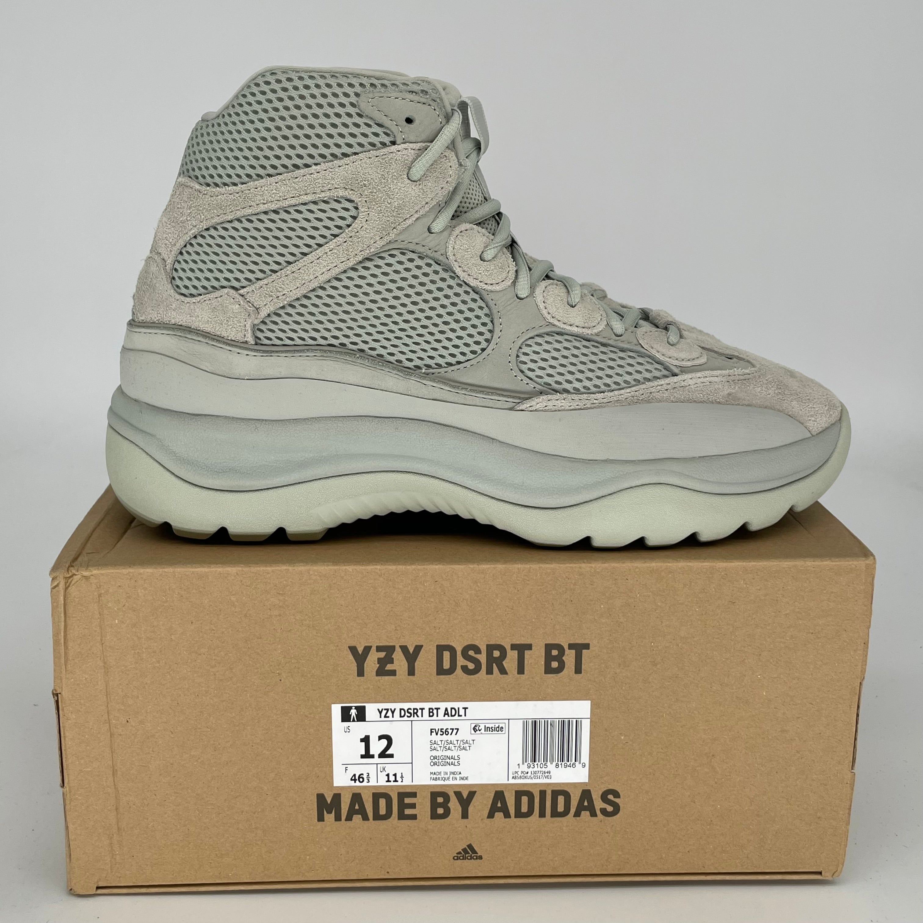 ADIDAS YEEZY DSRT BOOT SALT SIZE 12 FV5677